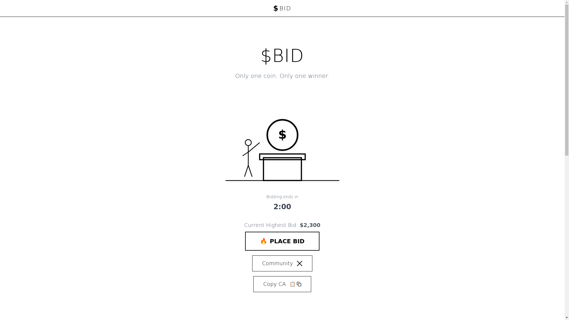 website screenshot of https://bidcoinonsol.lol/