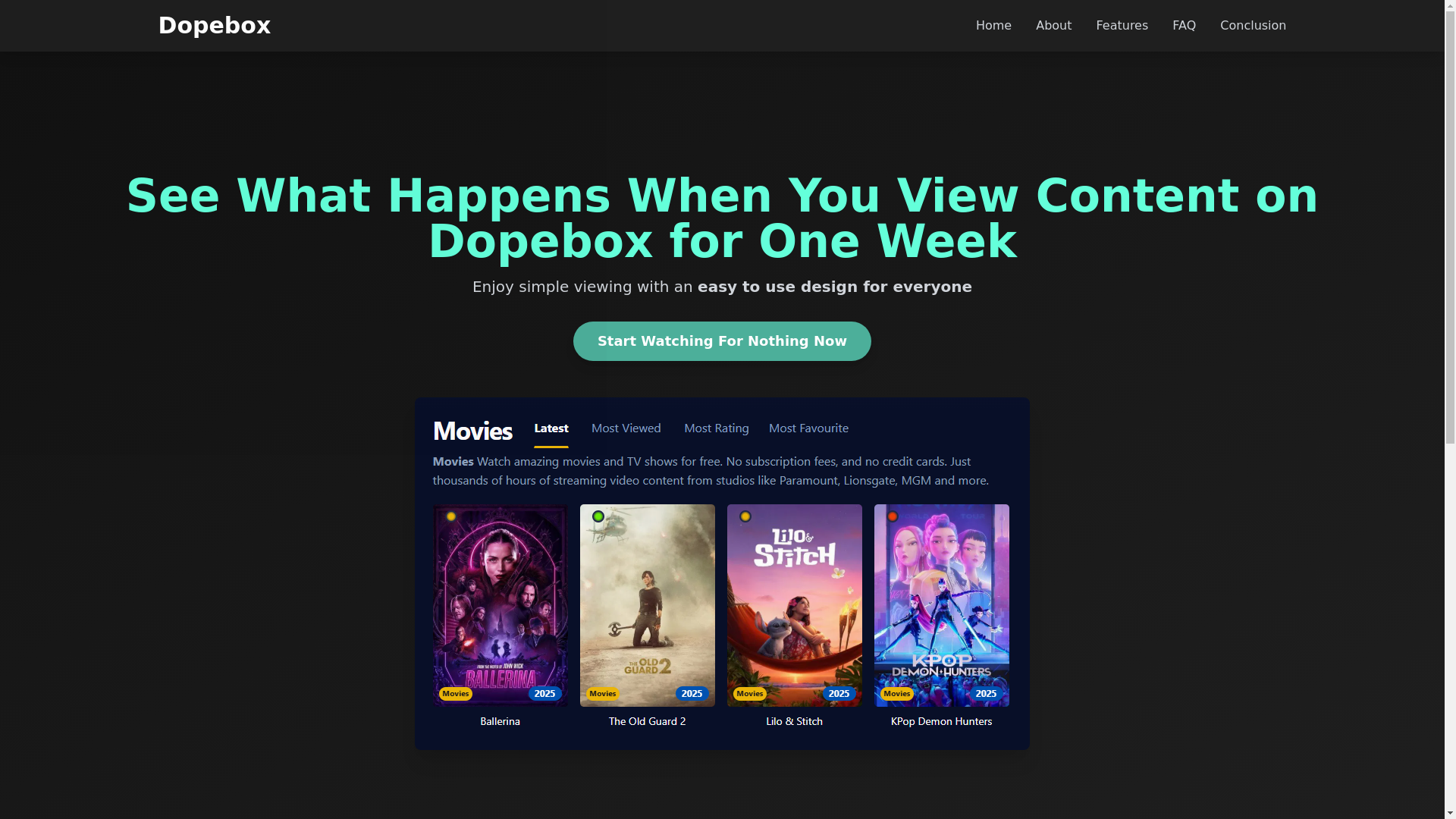 website screenshot of https://dopebox-lyt5.pages.dev/
