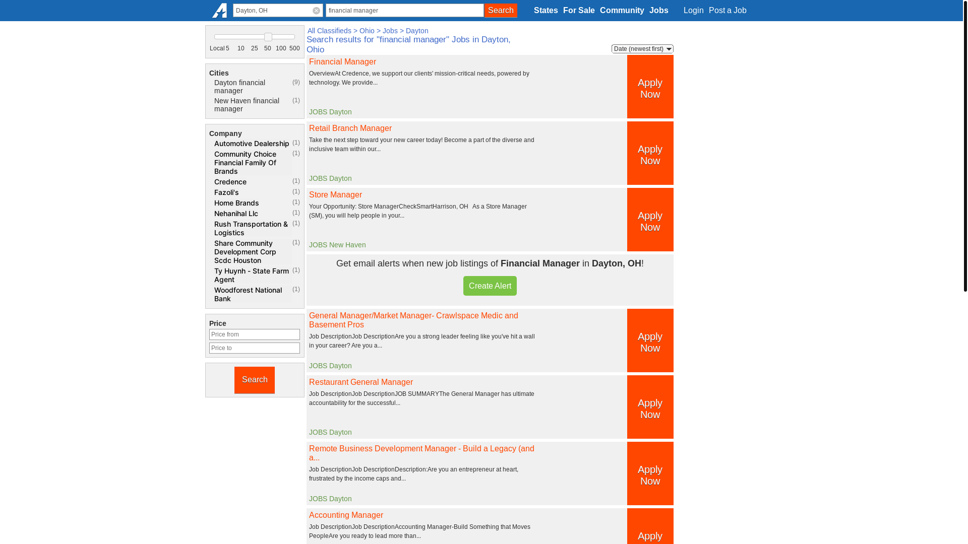 website screenshot of https://dayton-oh.americanlisted.com/jobs/financial+manager/