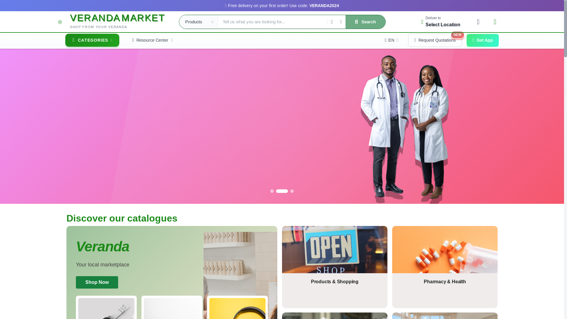 website screenshot of https://veranda-markets.pages.dev/