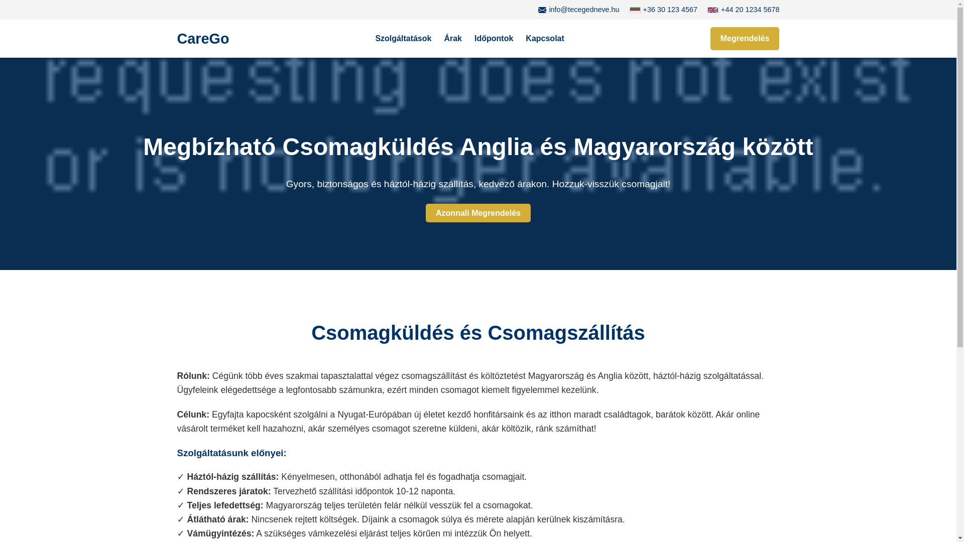 website screenshot of https://carego.hu/