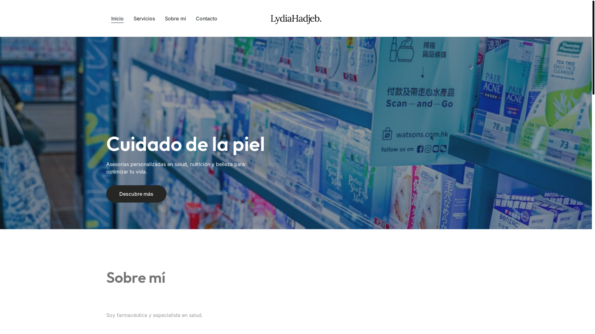 website screenshot of https://lydiahadjeb.com/