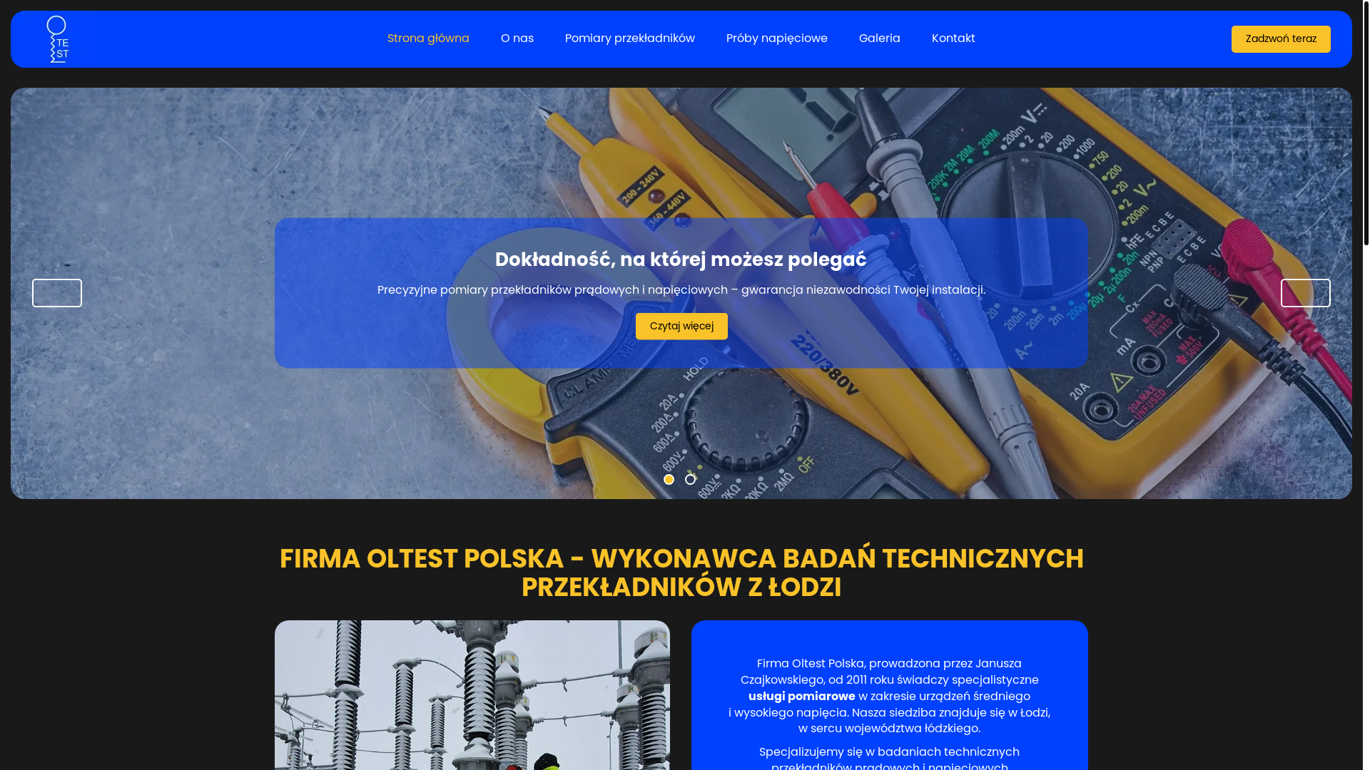 website screenshot of https://oltestpolska.pl/