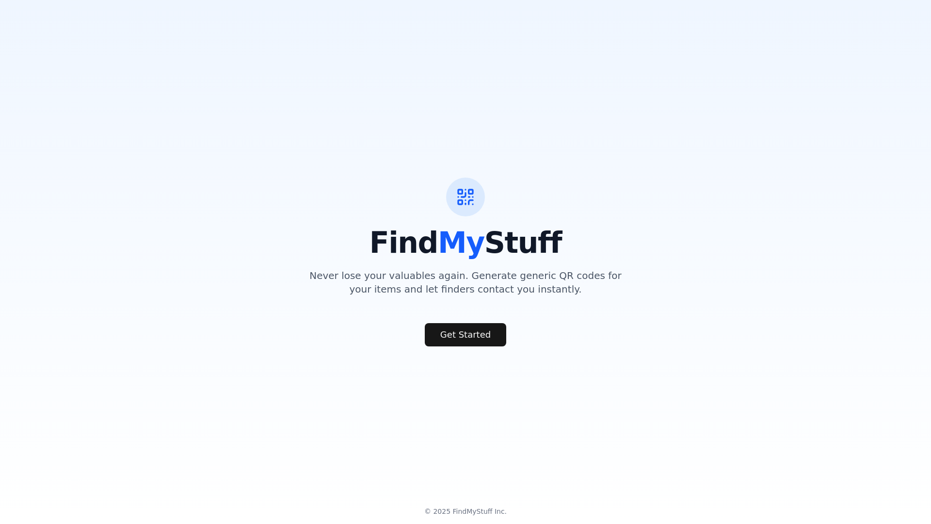 website screenshot of https://findmythings.app/
