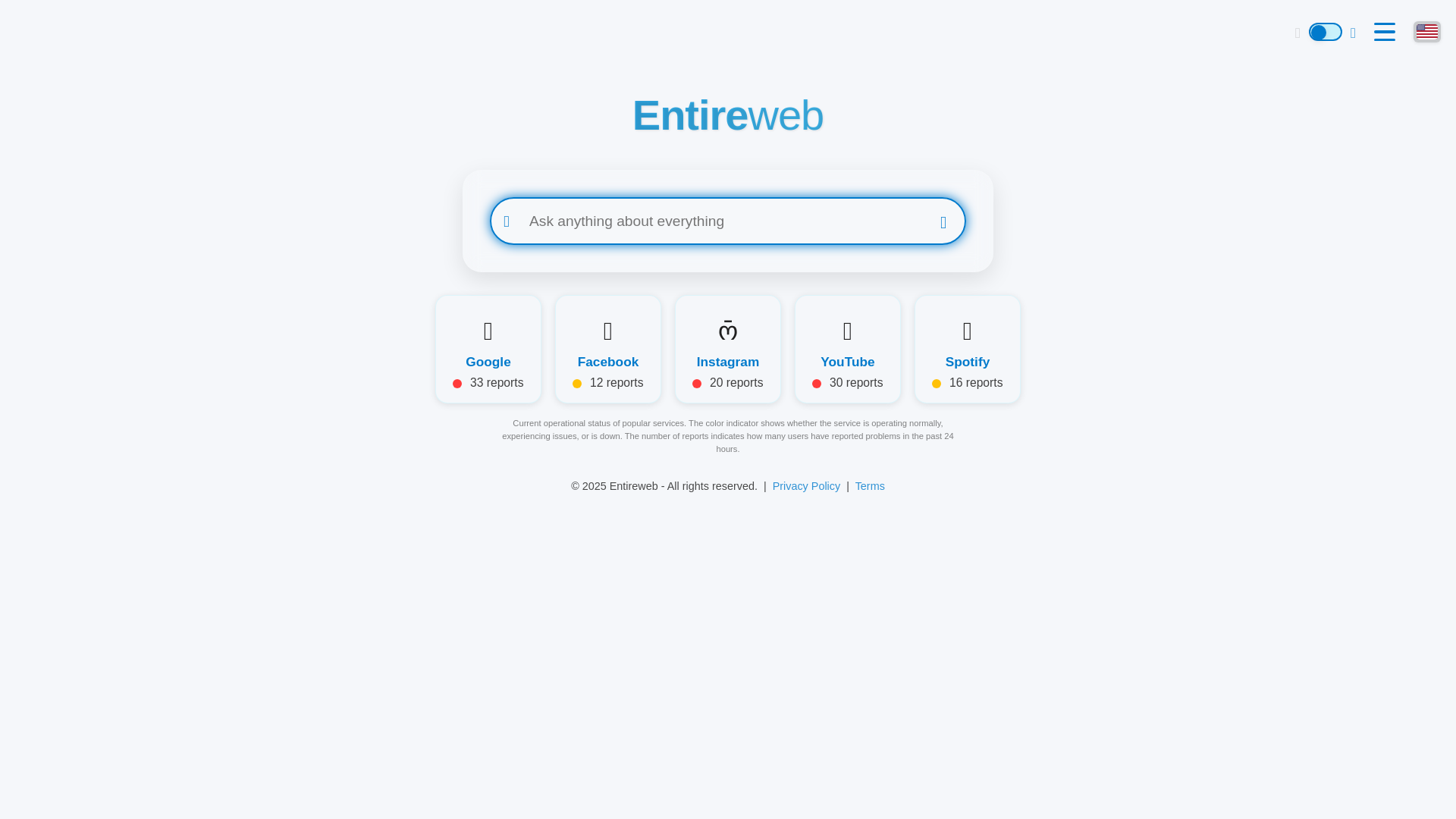 website screenshot of https://www.entireweb.com/