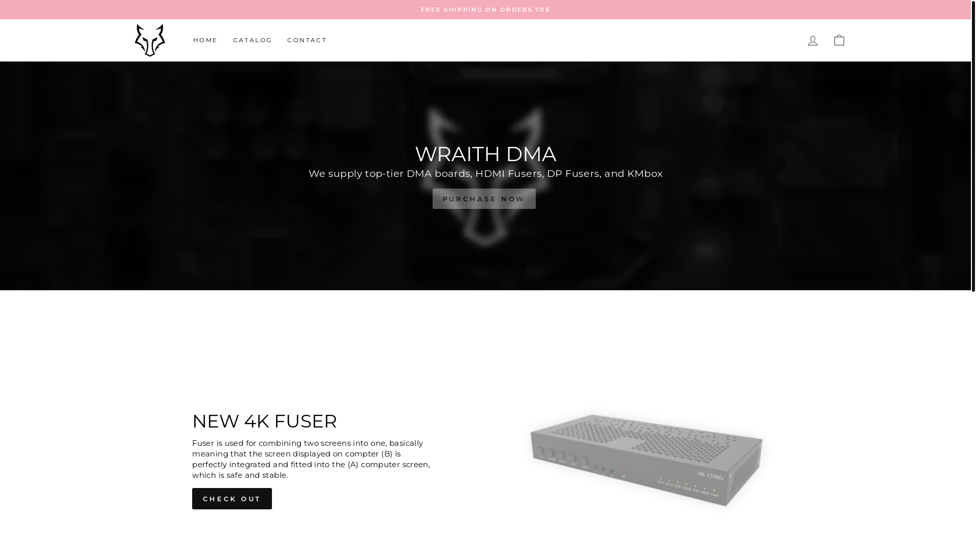 website screenshot of https://wraithdma.com/