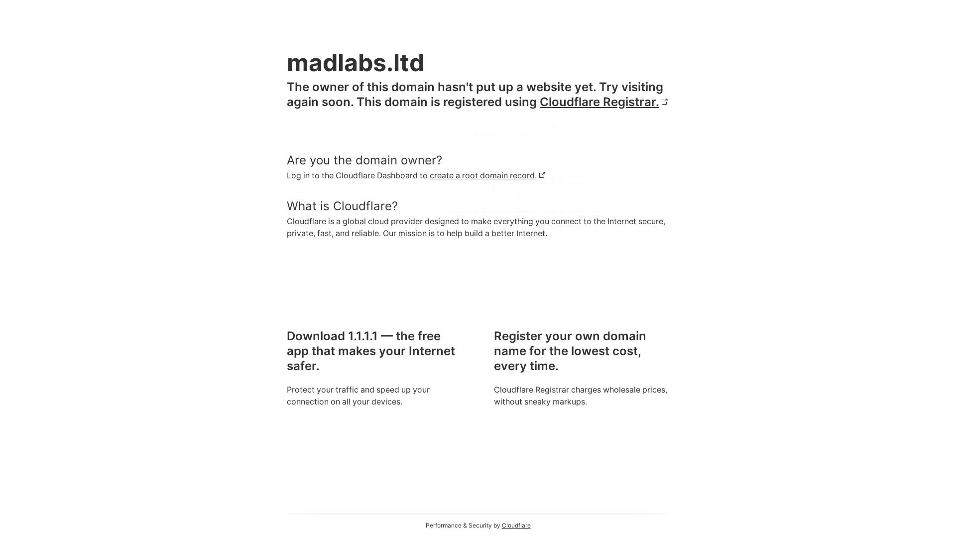 website screenshot of https://madlabs.ltd/
