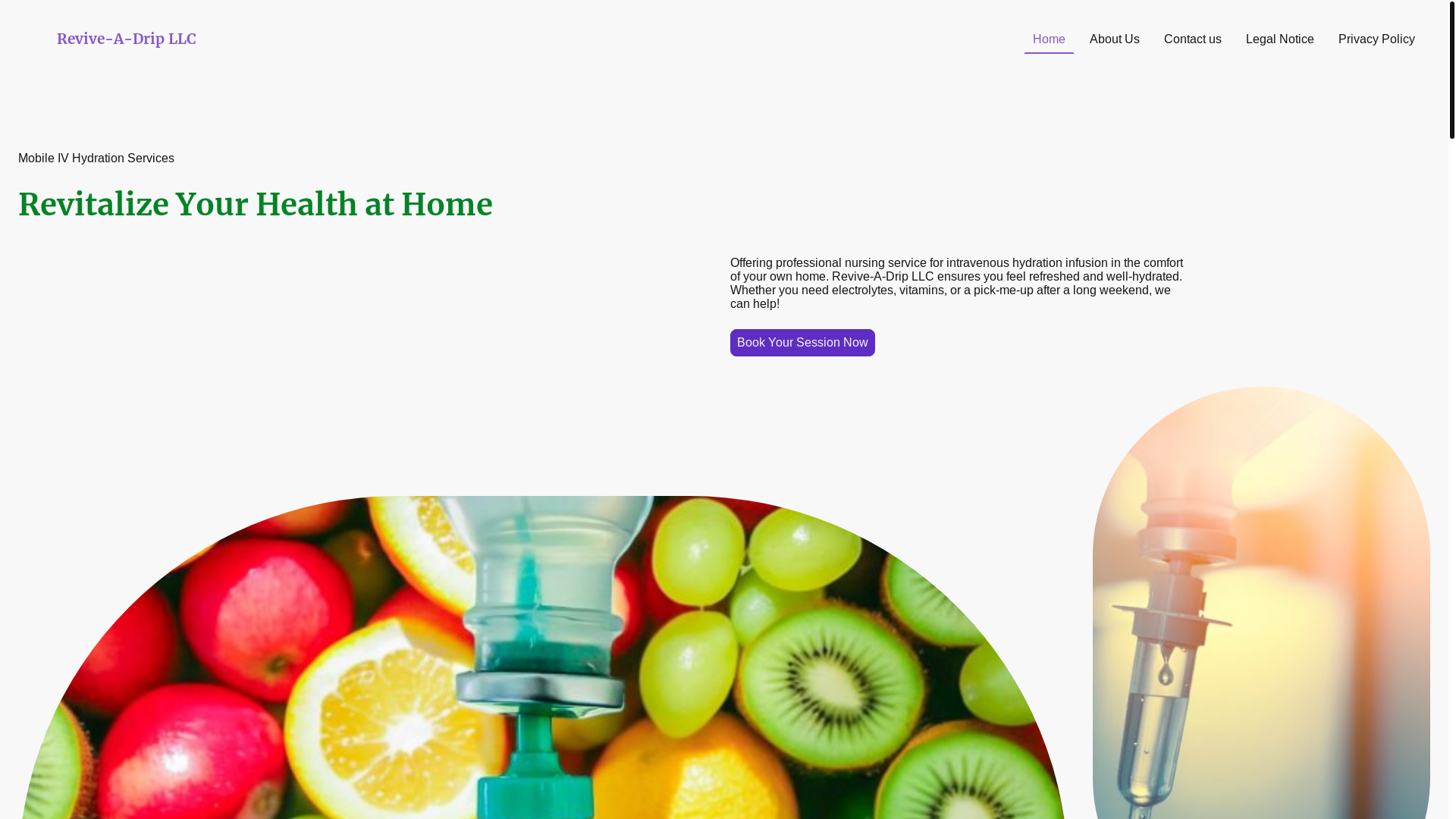 website screenshot of https://reviveadrip.com/
