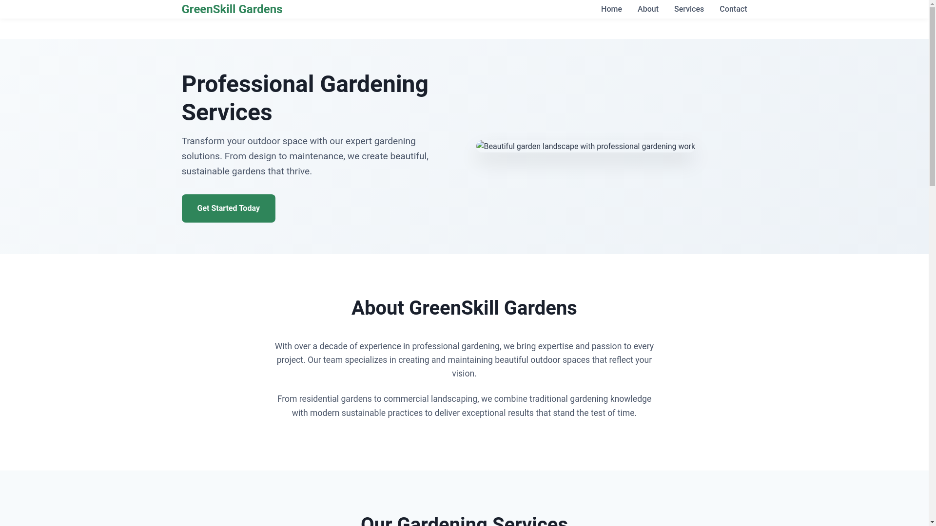 website screenshot of https://greenskillgardens.digital/