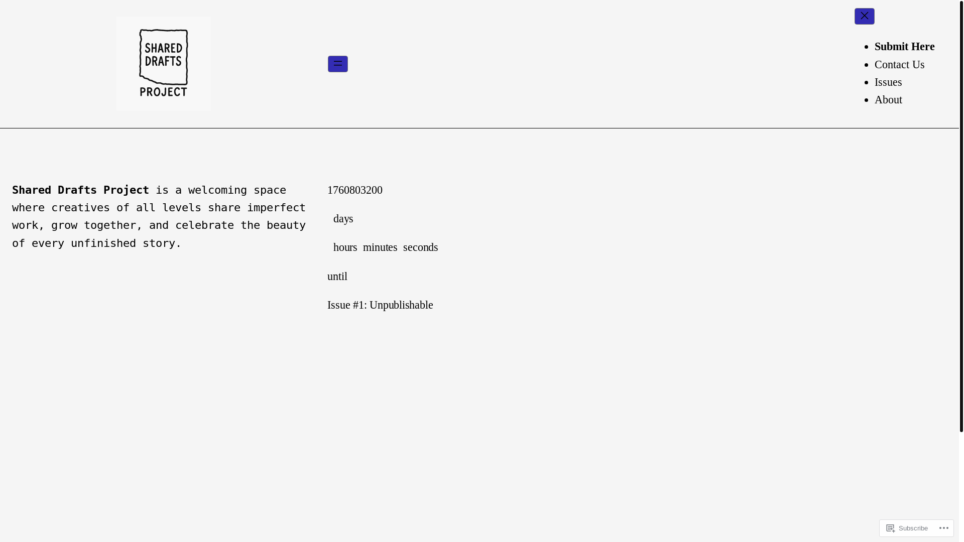 website screenshot of https://sharedraftsproject.org/
