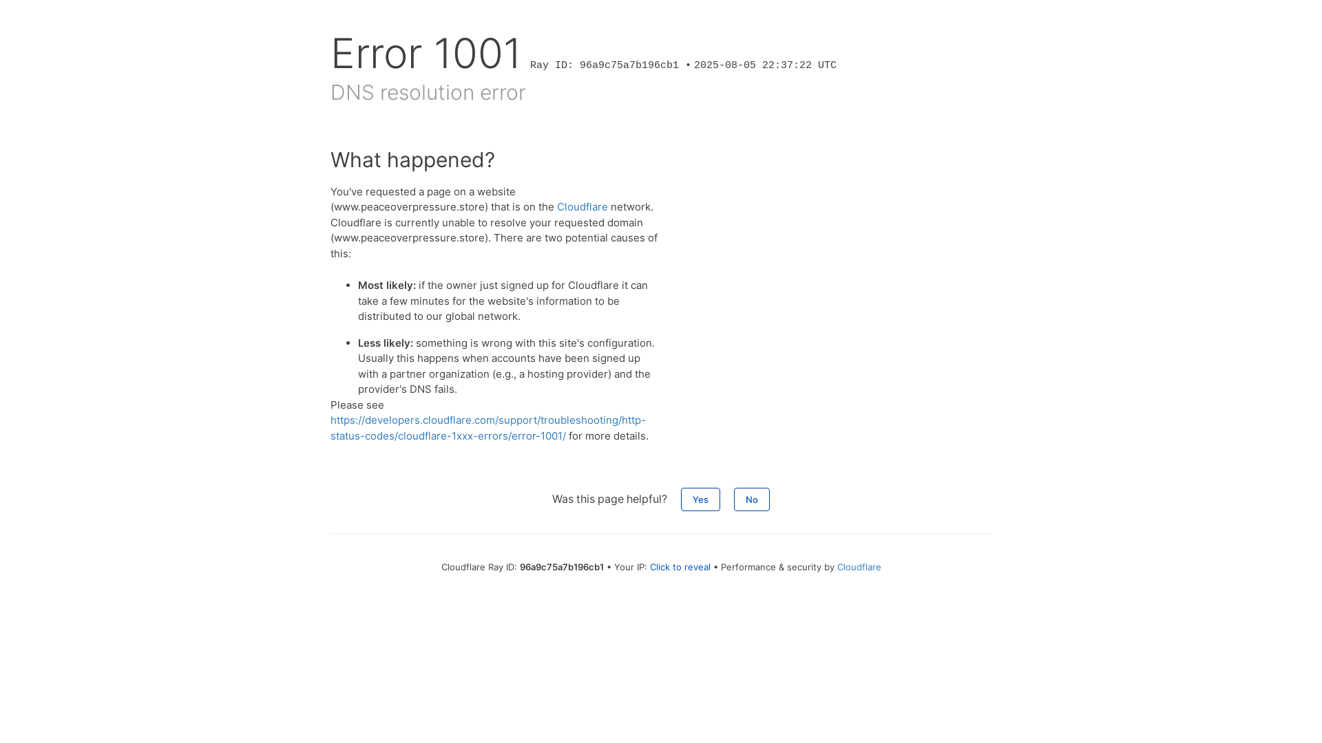 website screenshot of https://peaceoverpressure.store/