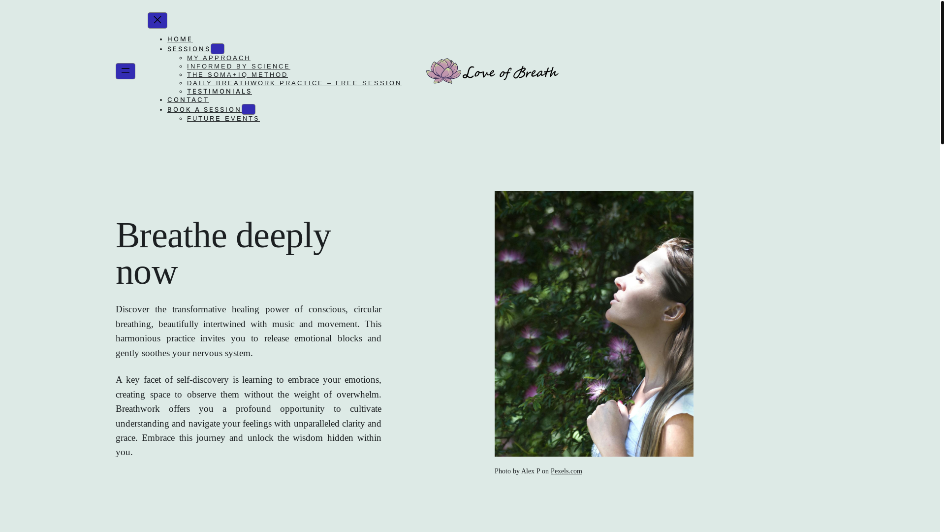 website screenshot of https://love-of-breath.com/