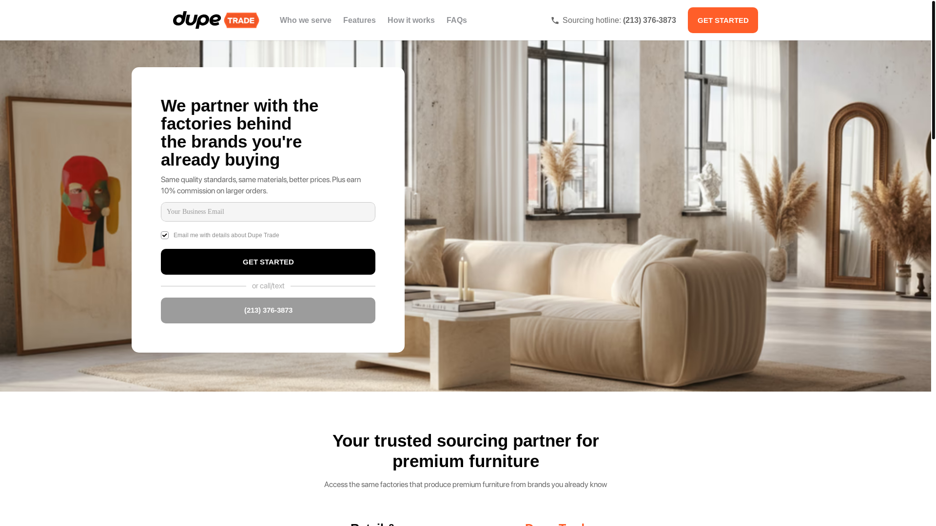 website screenshot of https://dupetradecrew.com/