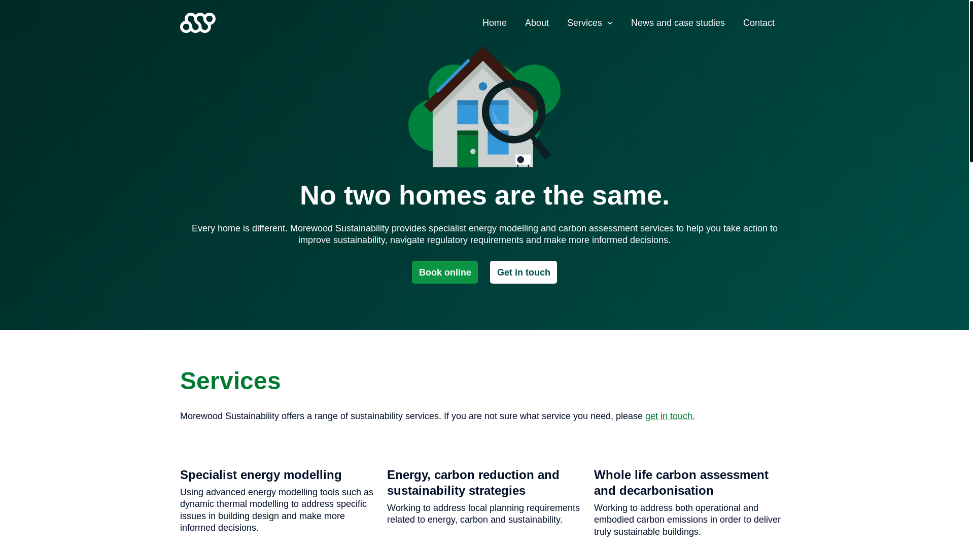 website screenshot of https://morewoodsustainability.co.uk/