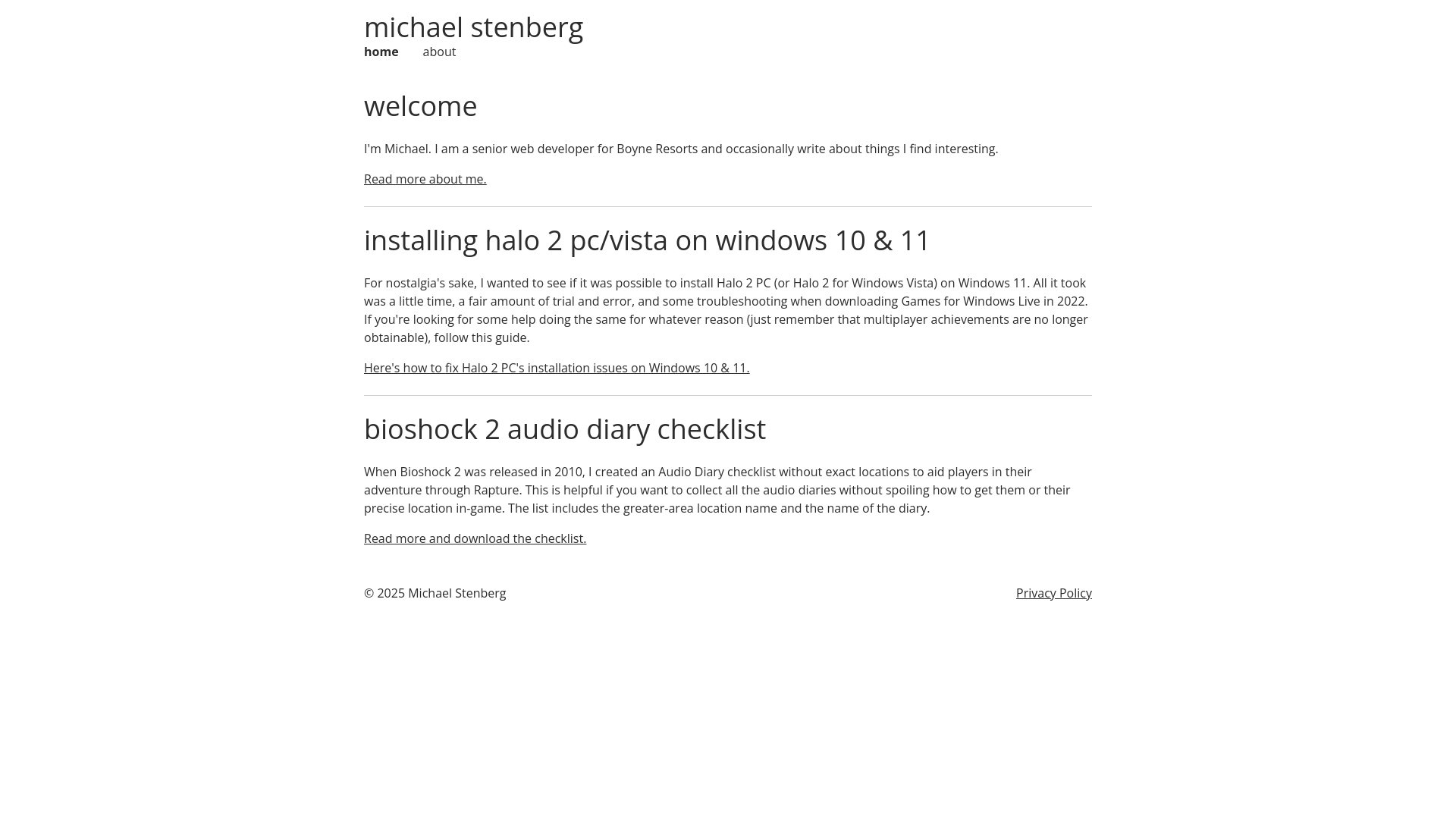 website screenshot of https://michaelstenberg-com.pages.dev/