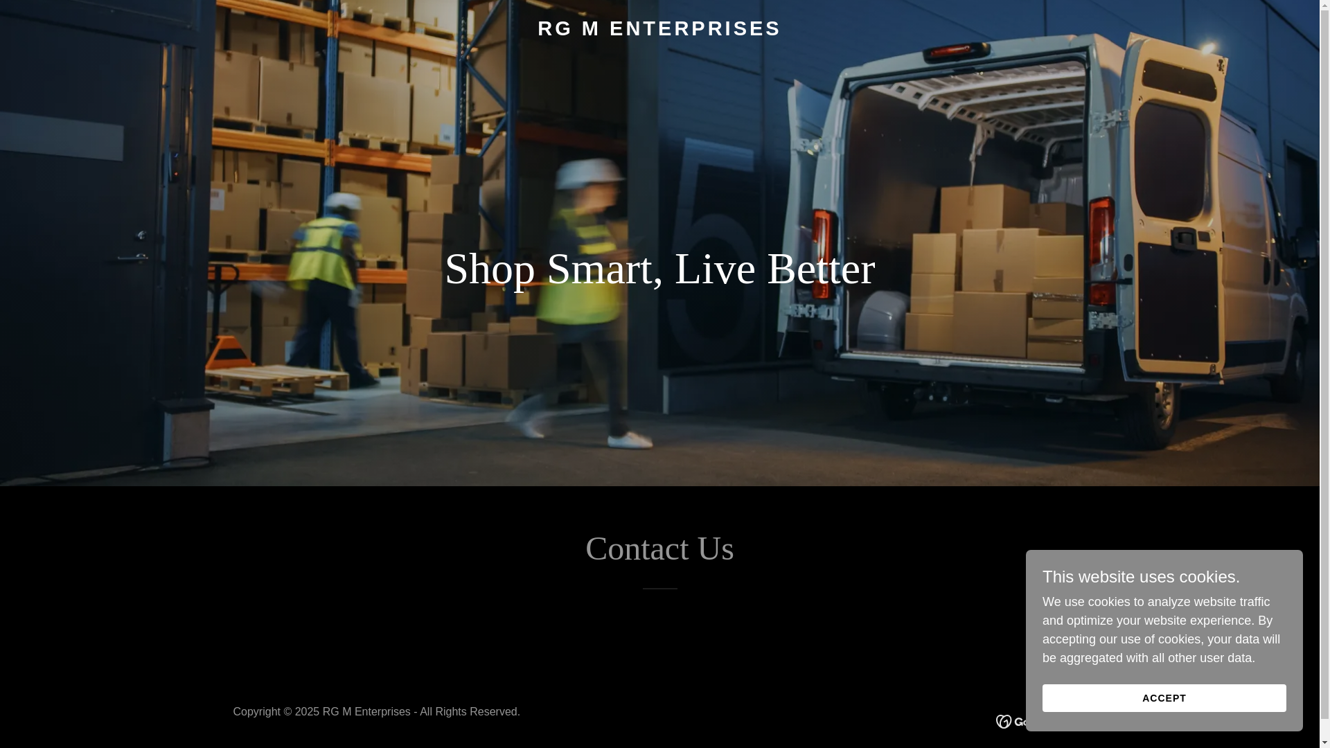 website screenshot of https://rgmenterprises.shop/