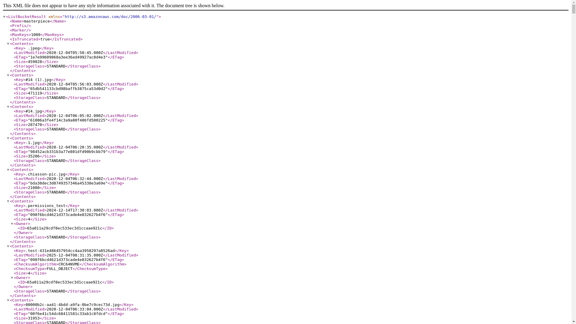 website screenshot of https://masterpiece.s3.amazonaws.com/
