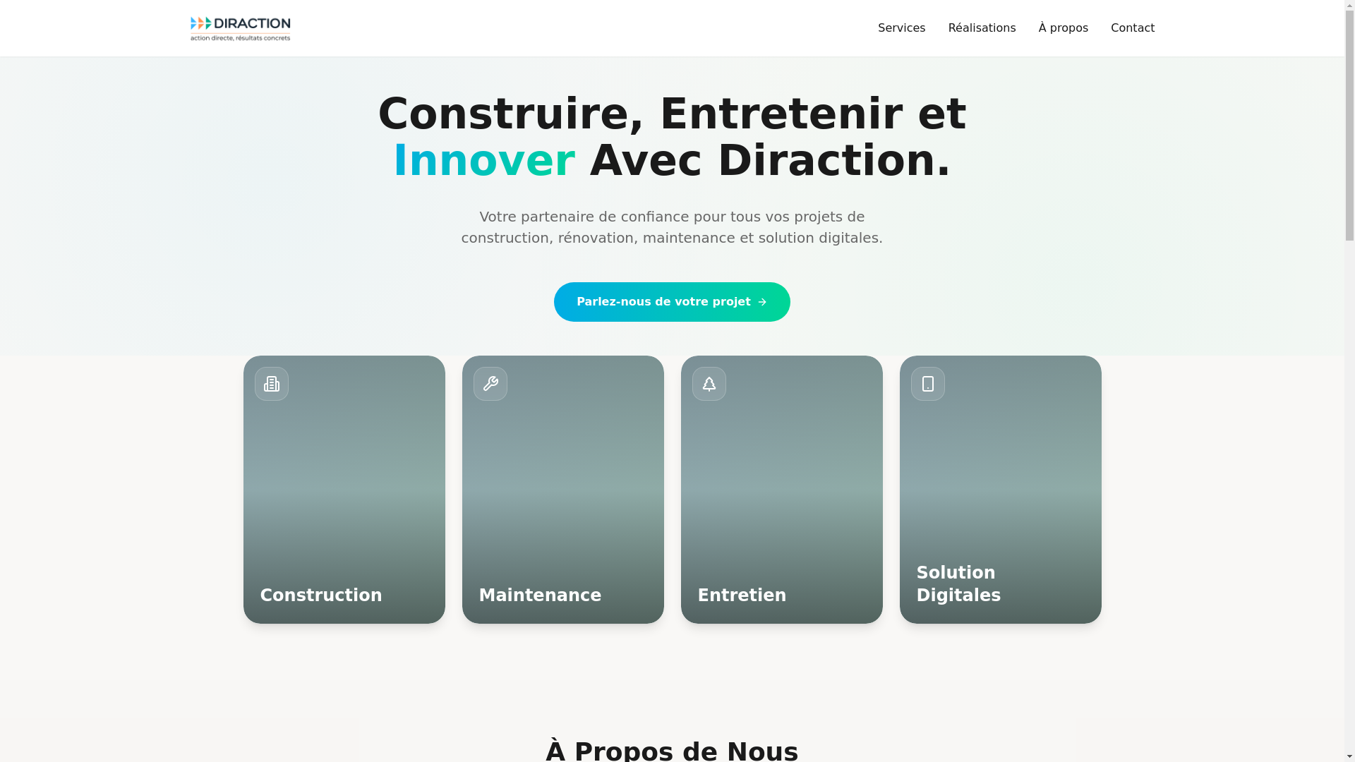 website screenshot of https://diraction.ma/