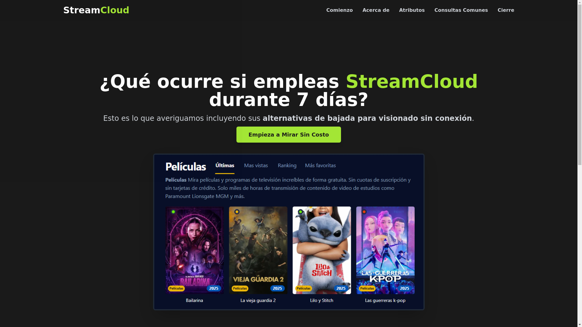 website screenshot of https://streamcloud-peq3.pages.dev/