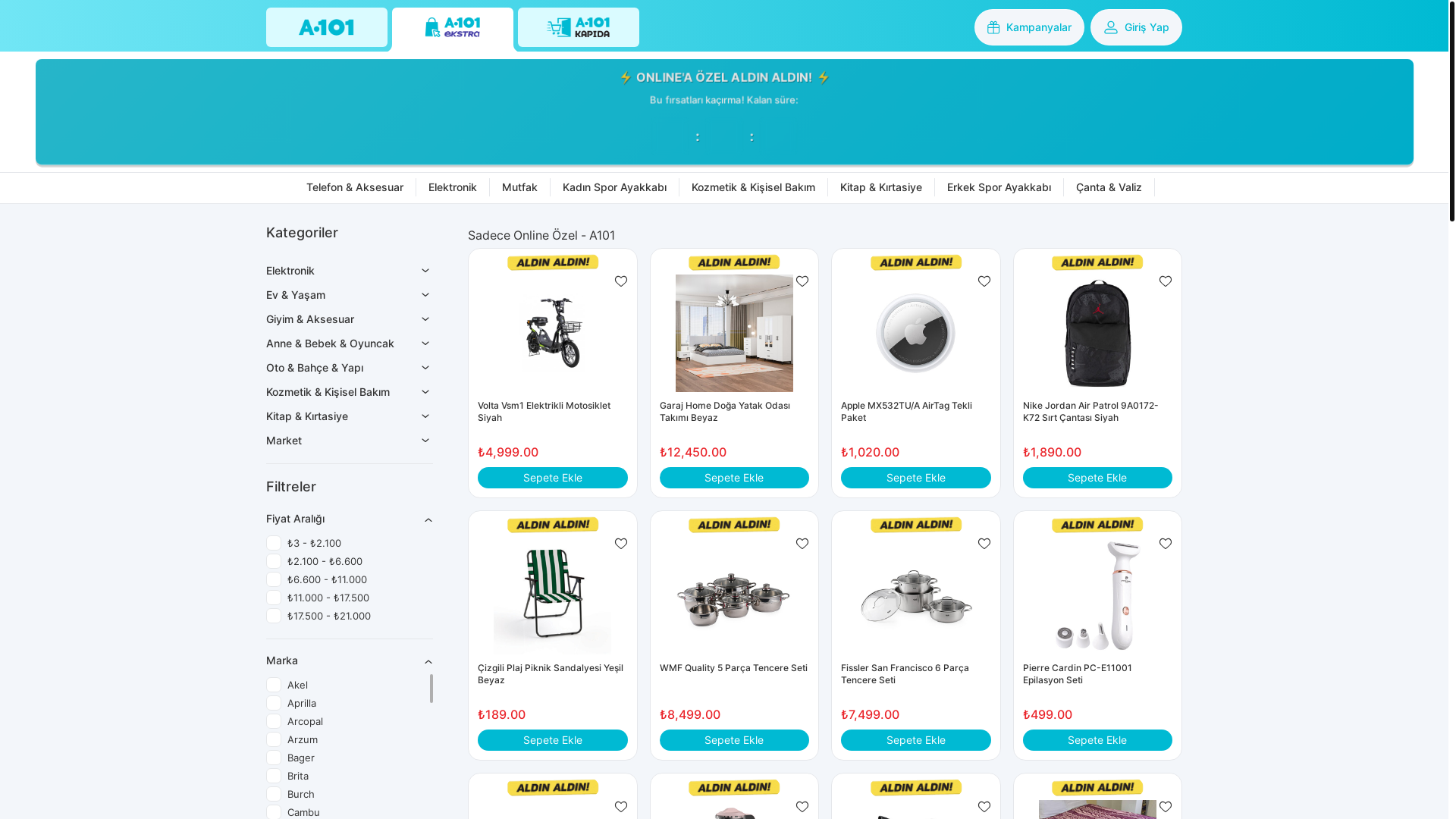 website screenshot of https://voltalarfirsat.cfd/