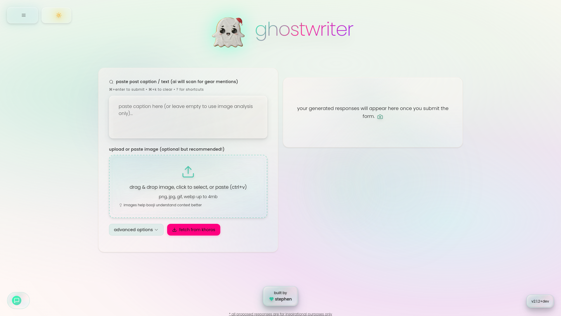 website screenshot of https://ghostwriter.systems/