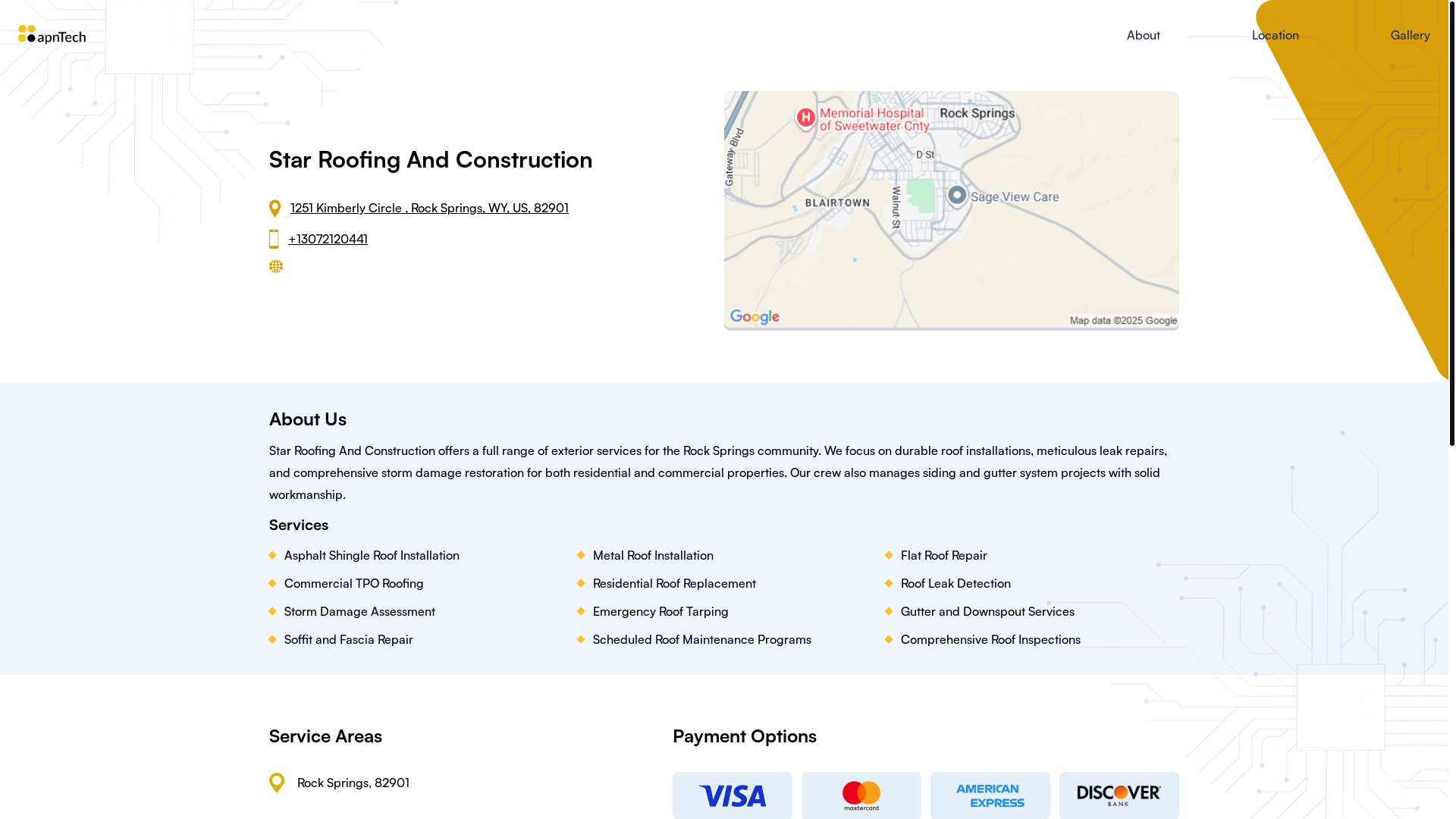 website screenshot of https://starroofingandconstruction.online/