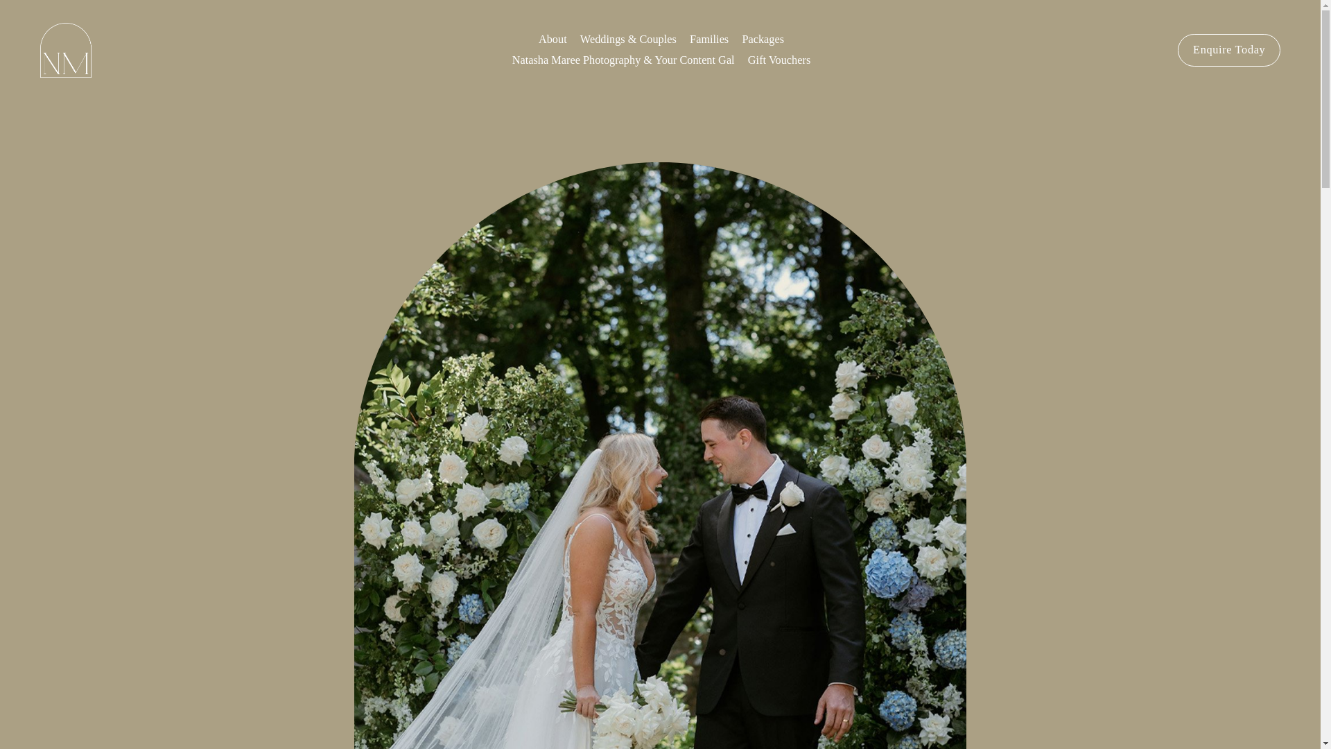 website screenshot of https://natashamareephotography.com.au/
