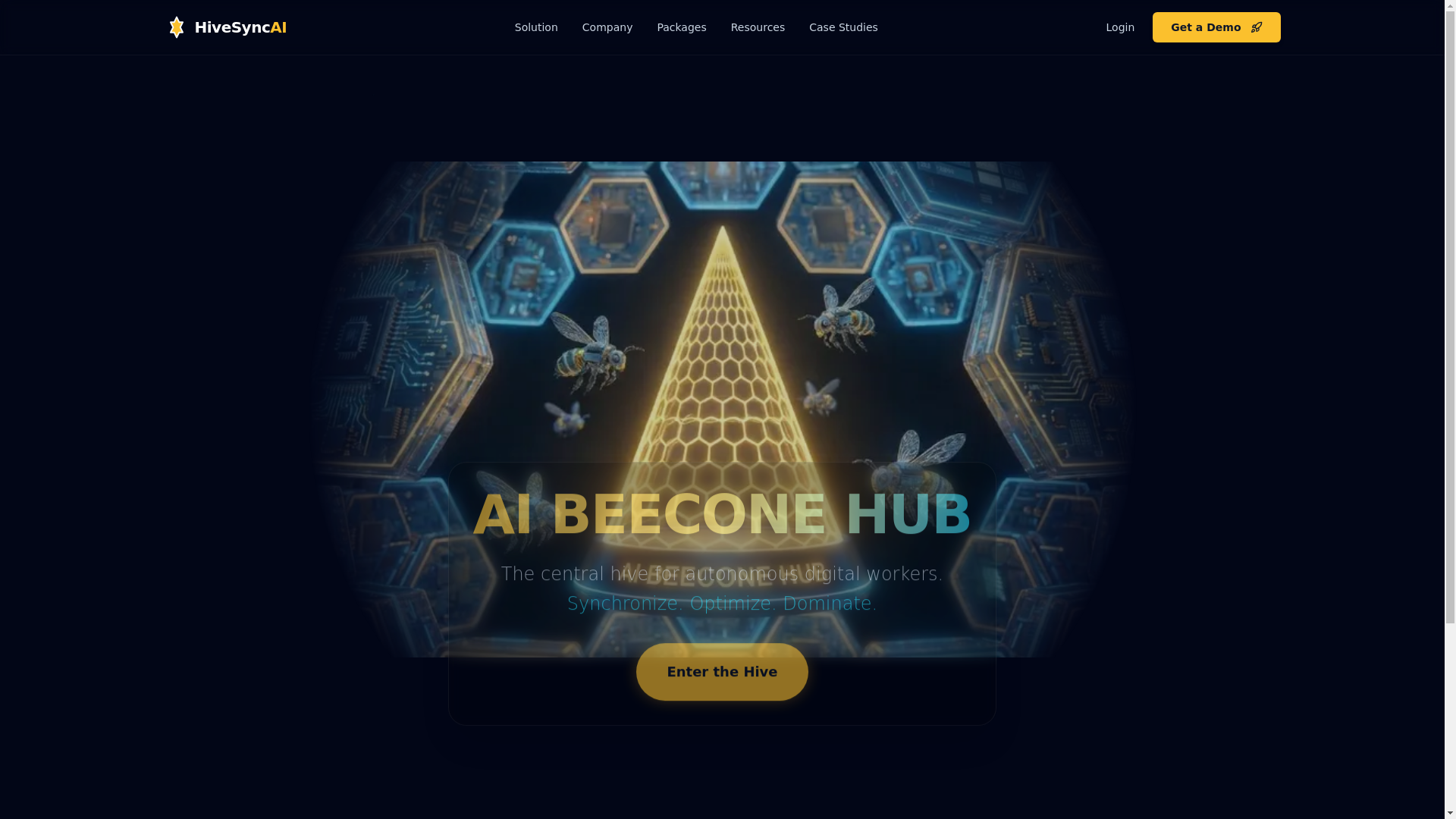 website screenshot of https://hivesyncai.com/