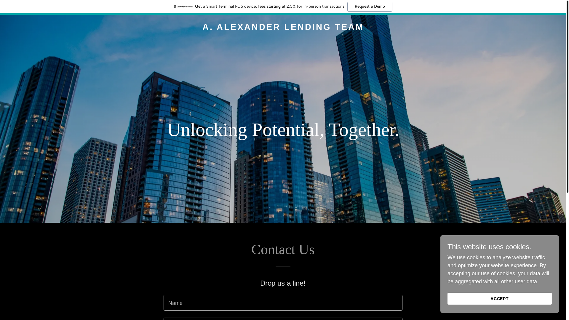 website screenshot of https://alexanderlends.com/