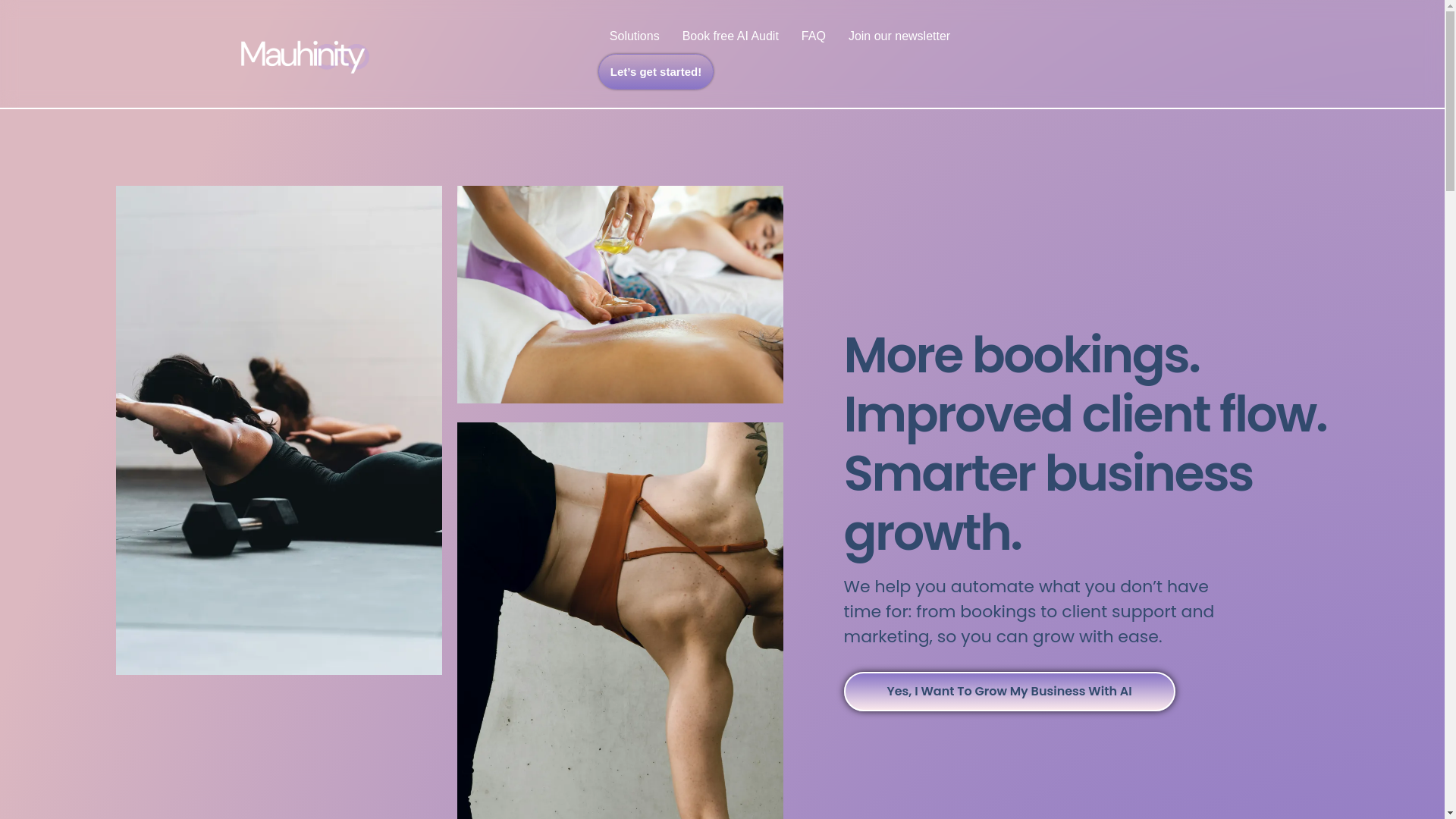 website screenshot of https://shopmauhinity.com/