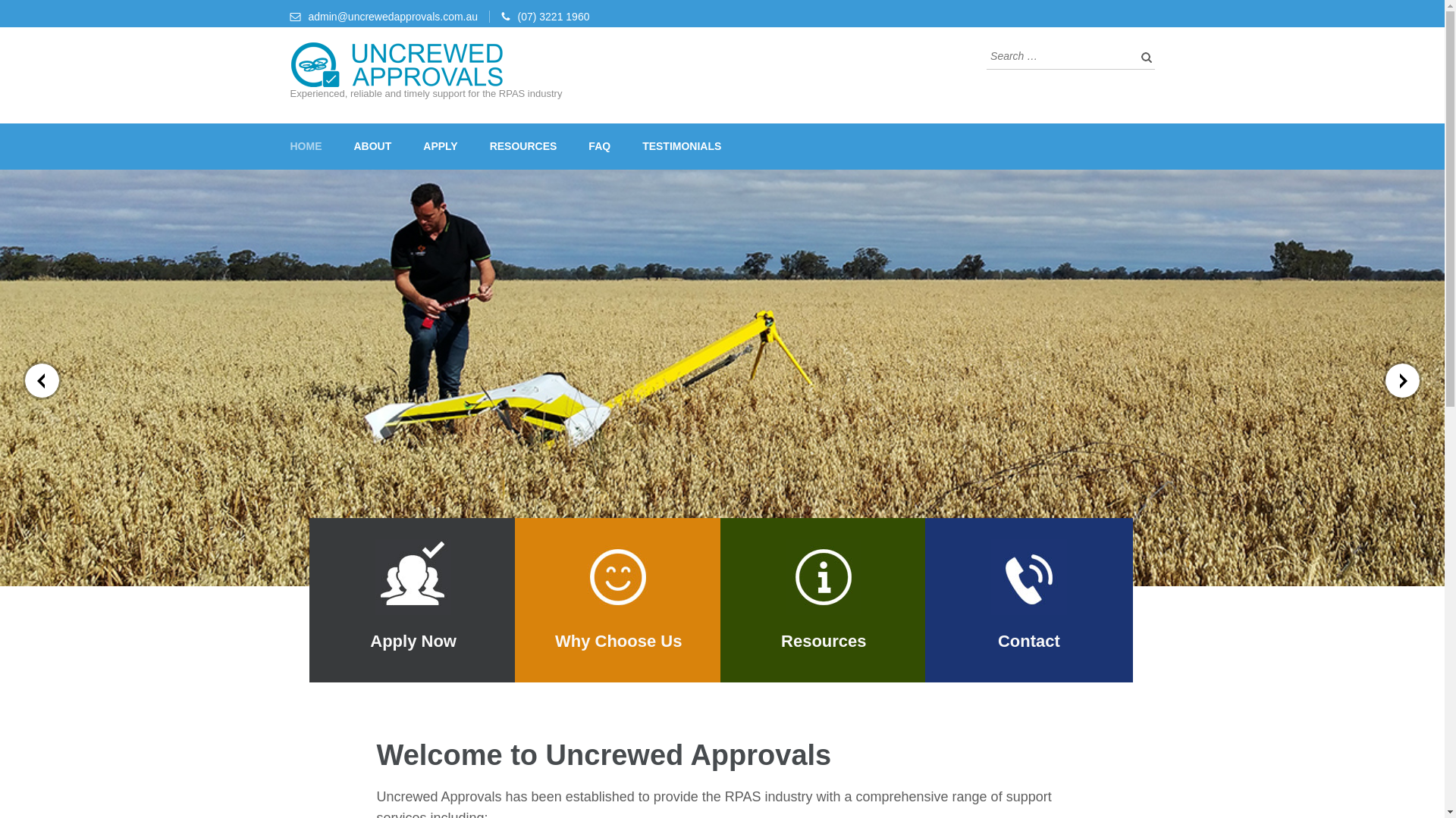 website screenshot of https://uncrewedapprovals.com.au/