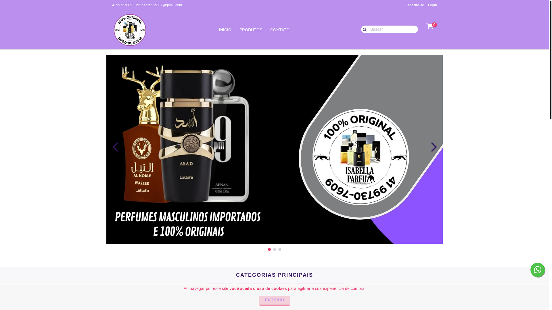 website screenshot of https://isabellaparfum.com.br/