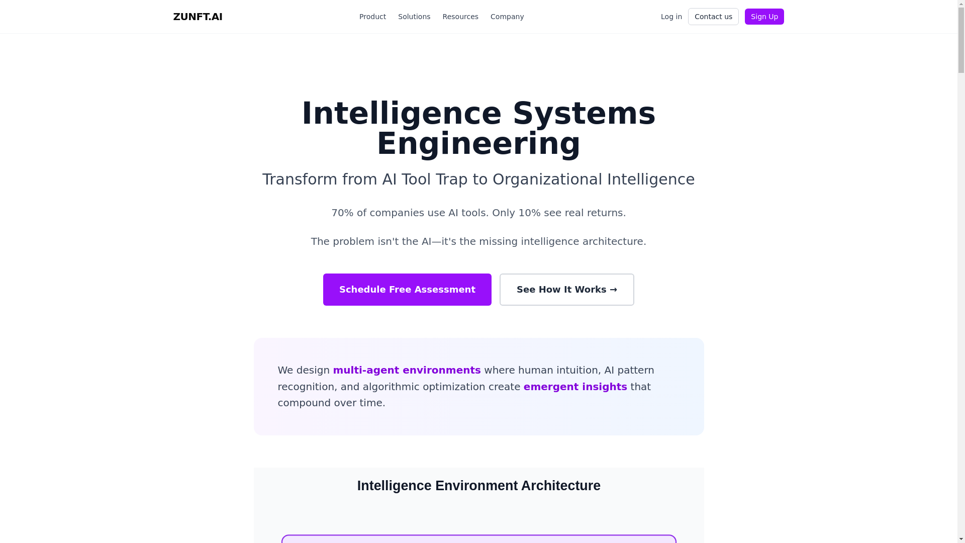 website screenshot of https://website-zunftai.pages.dev/