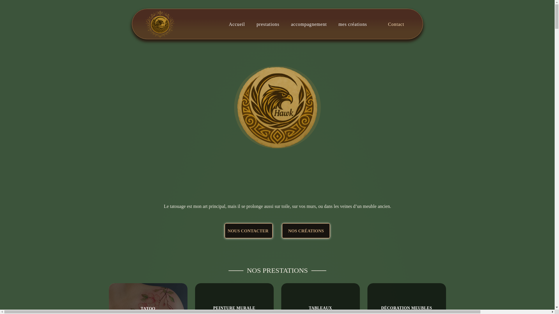website screenshot of https://sabrinahawk.fr/