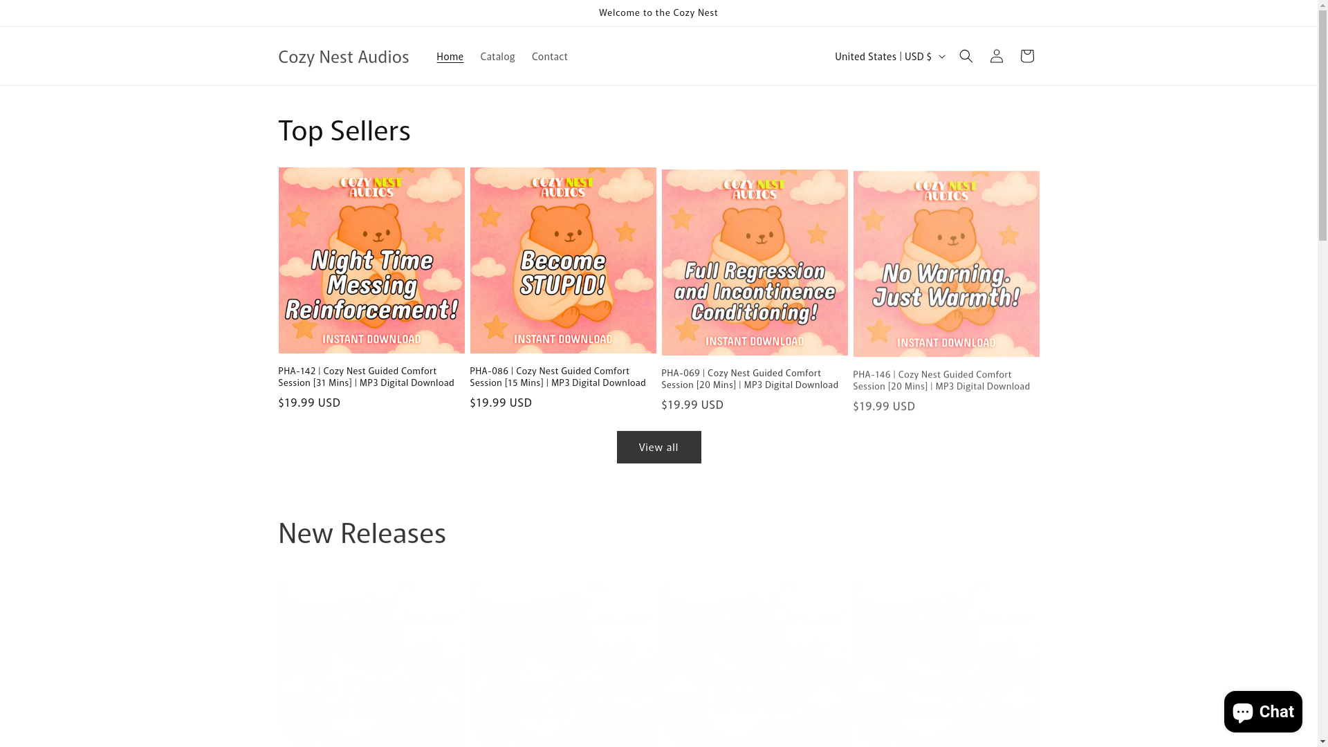 website screenshot of https://cozynestaudios.com/