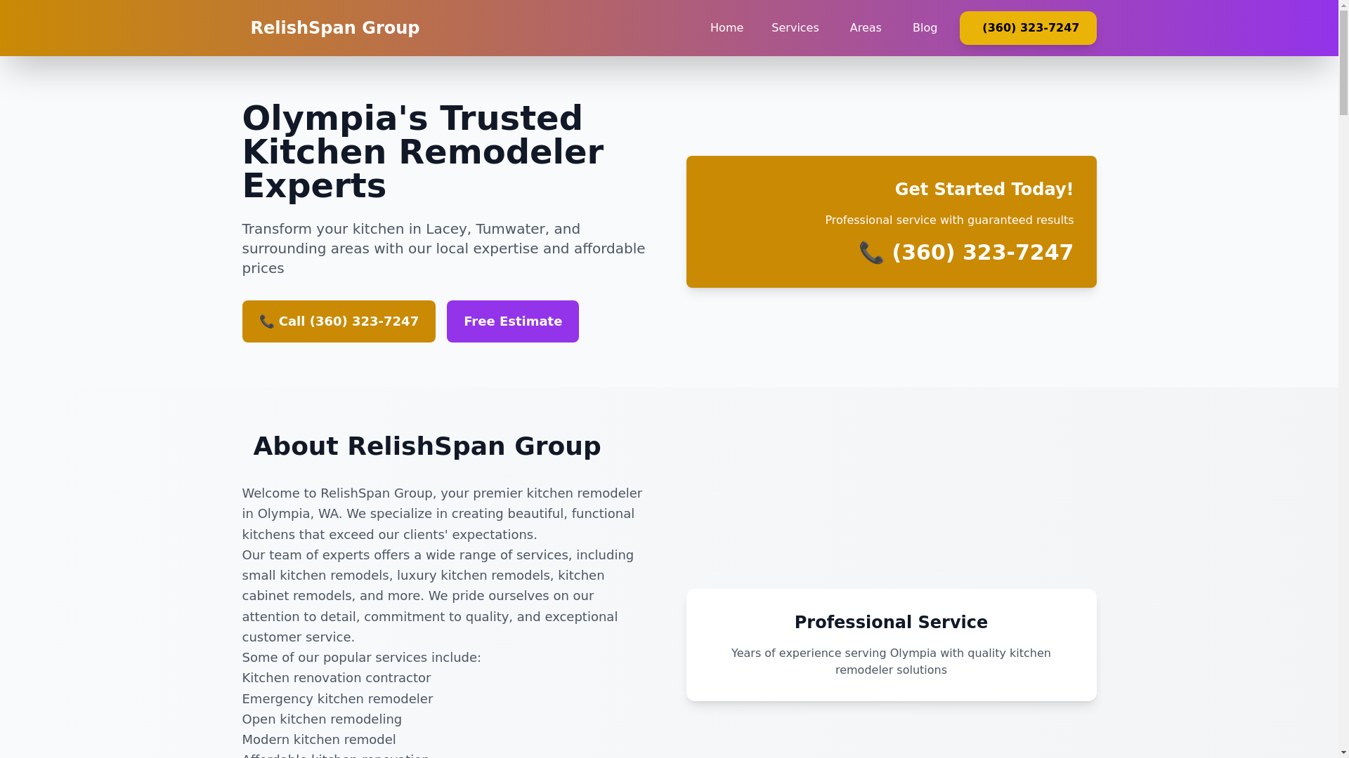 website screenshot of https://olympiakitchenremodeler.pages.dev/