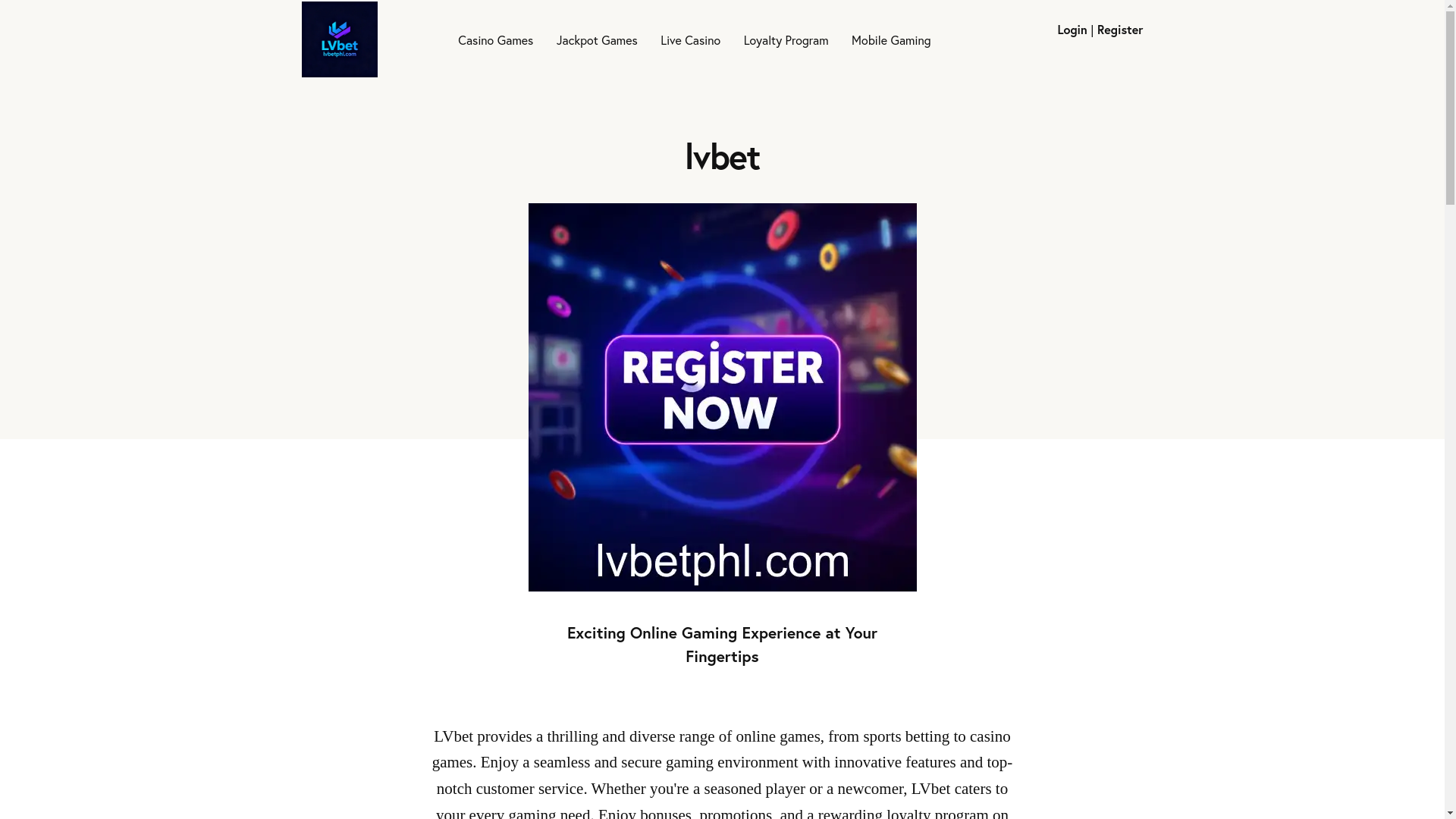 website screenshot of https://lvbetphl.com/