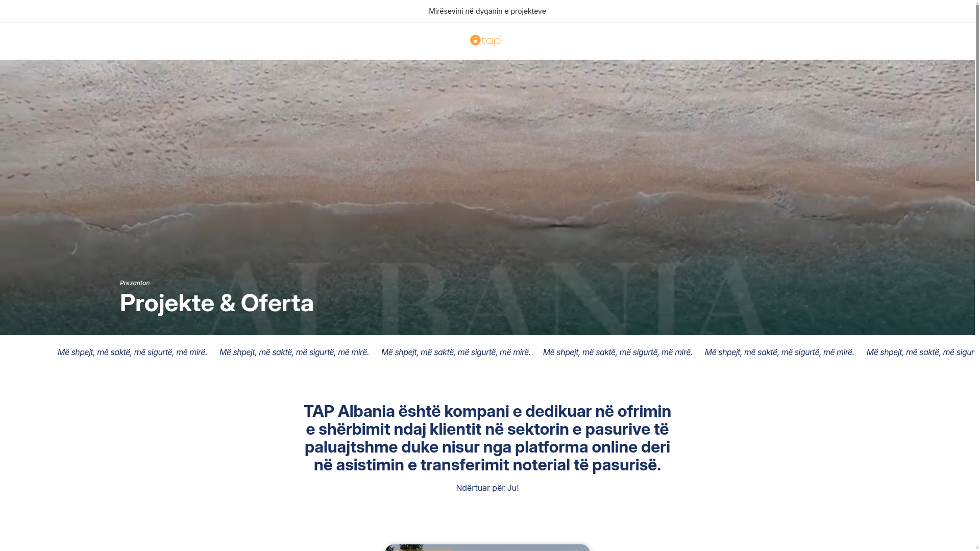 website screenshot of https://taprojekt.com/