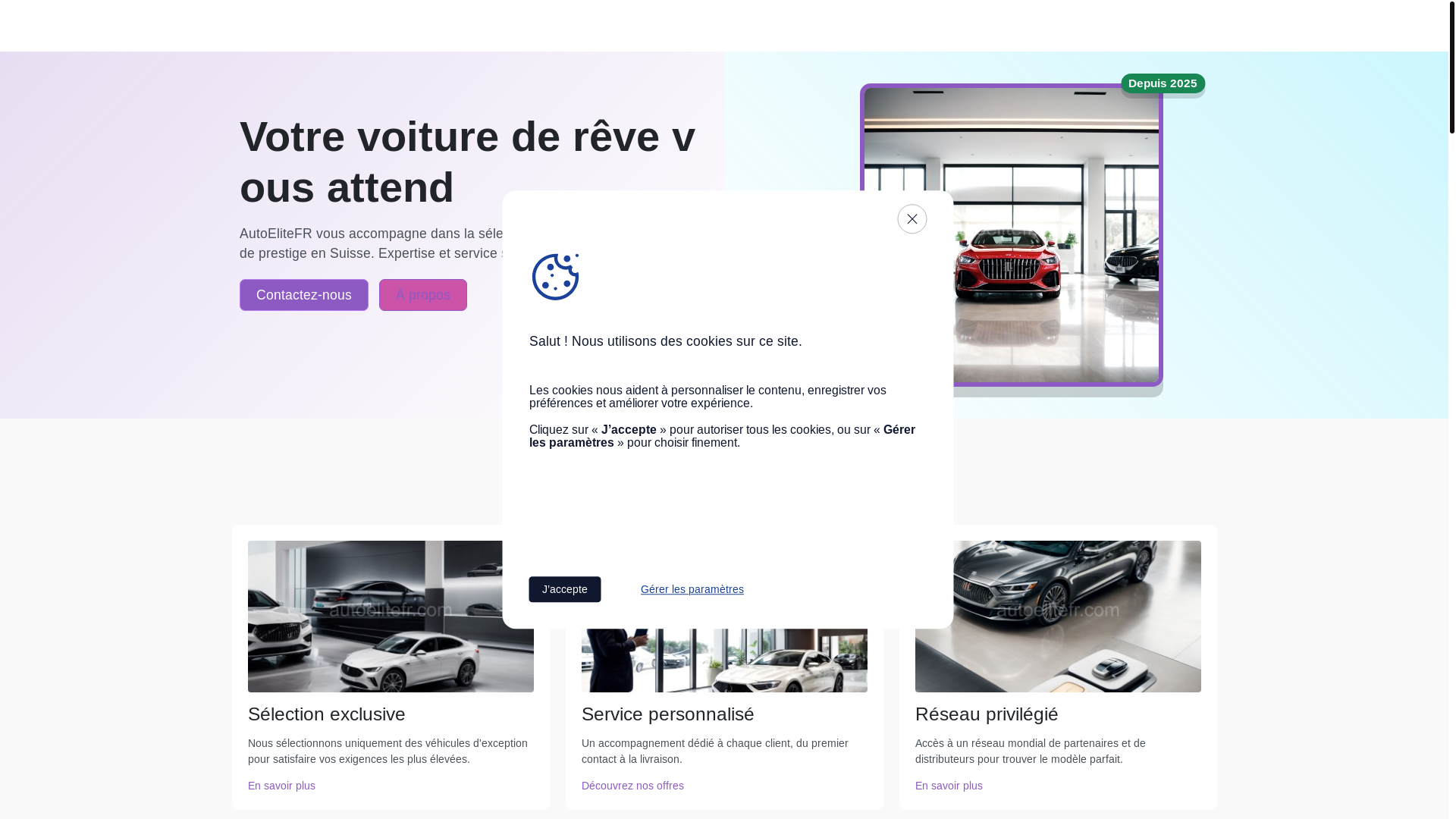 website screenshot of https://autoelitefr.com/