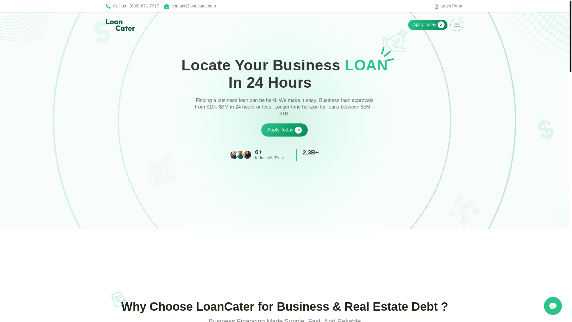 website screenshot of https://loancaterbridge.co/