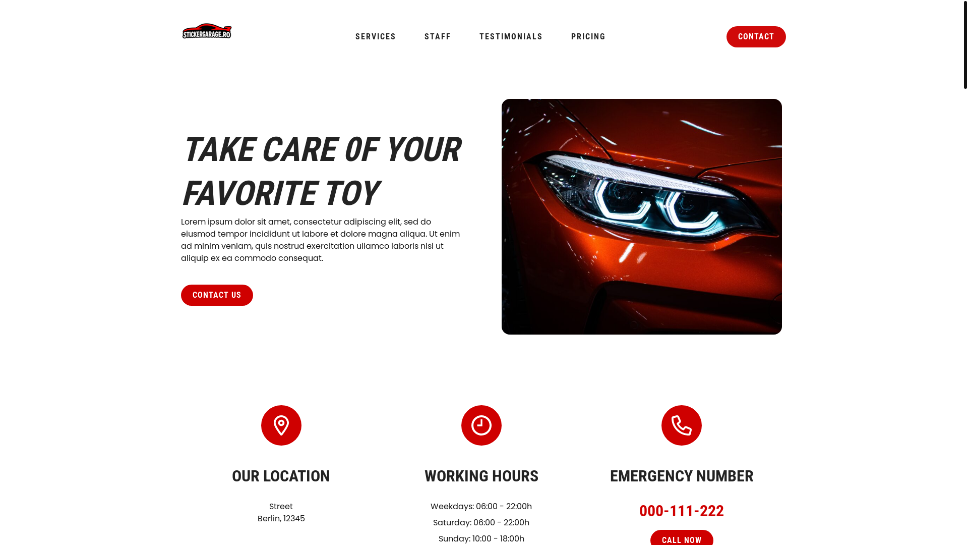 website screenshot of https://stickergarage.ro/