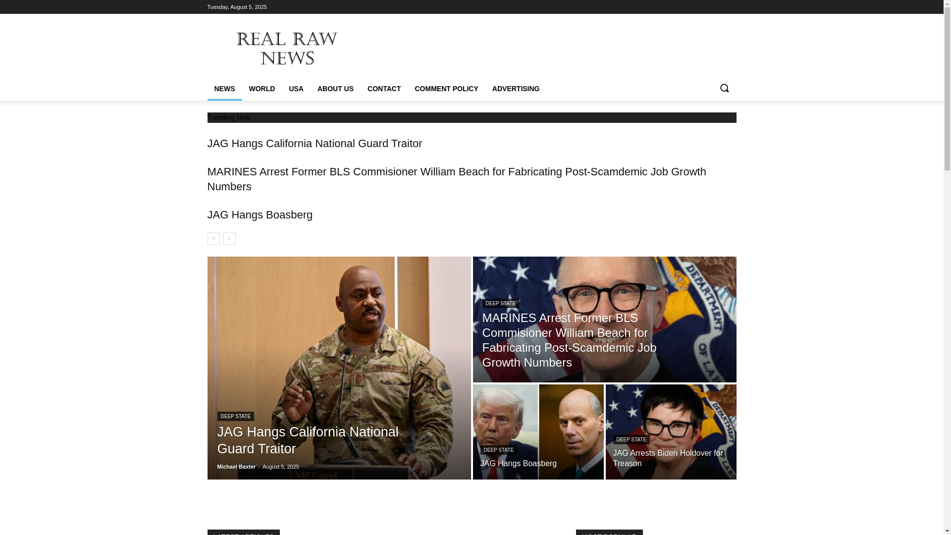 website screenshot of http://realrawnews.com
