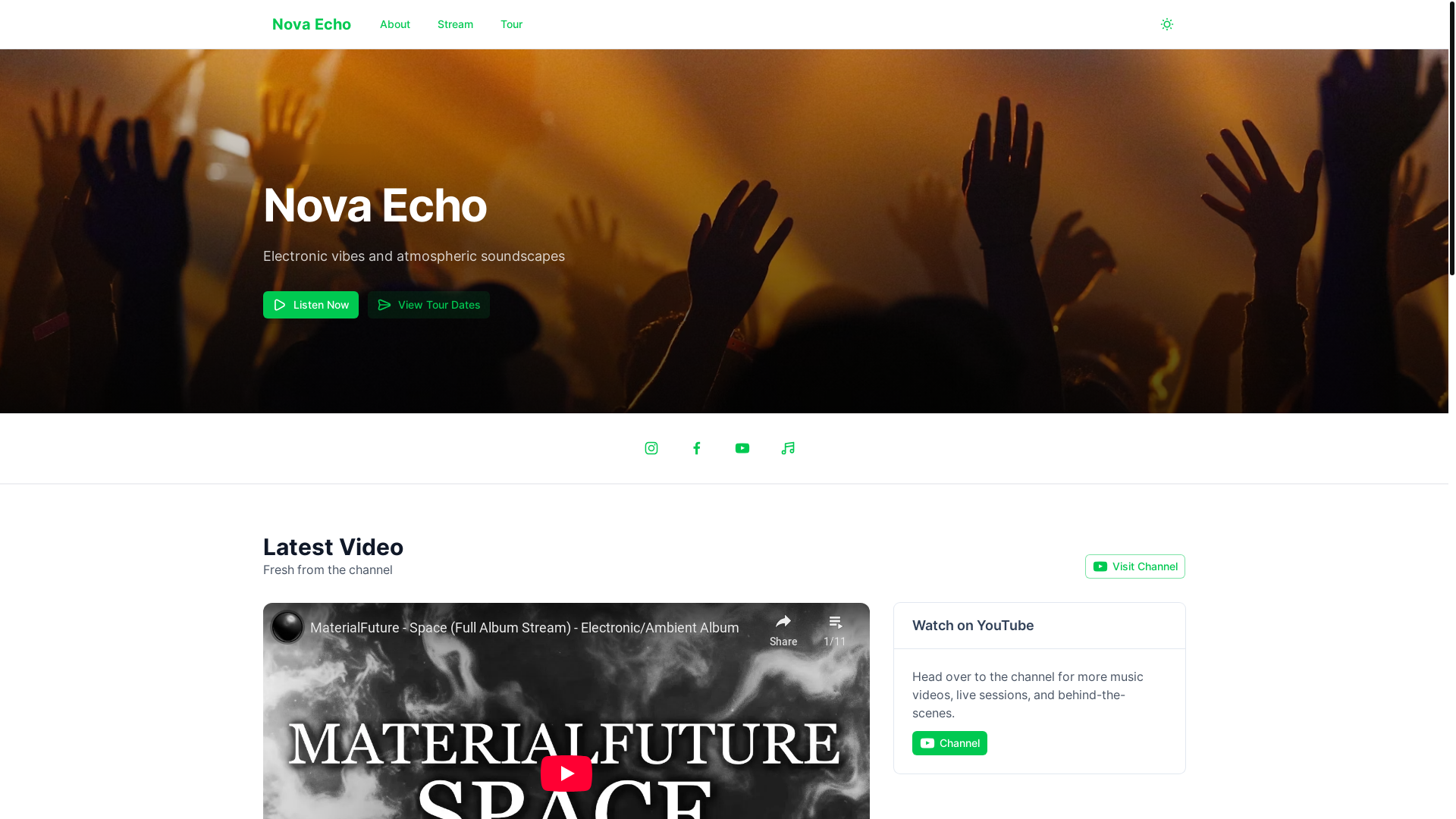 website screenshot of https://artist-example.pages.dev/