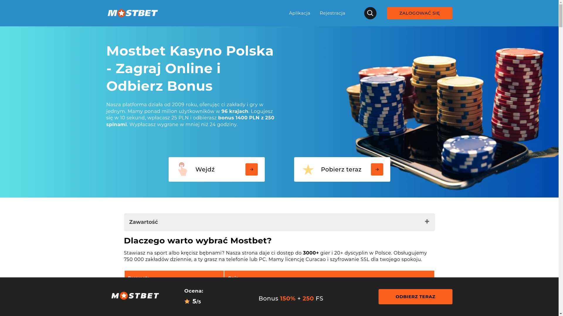 website screenshot of https://mostbetlegalny.pl/