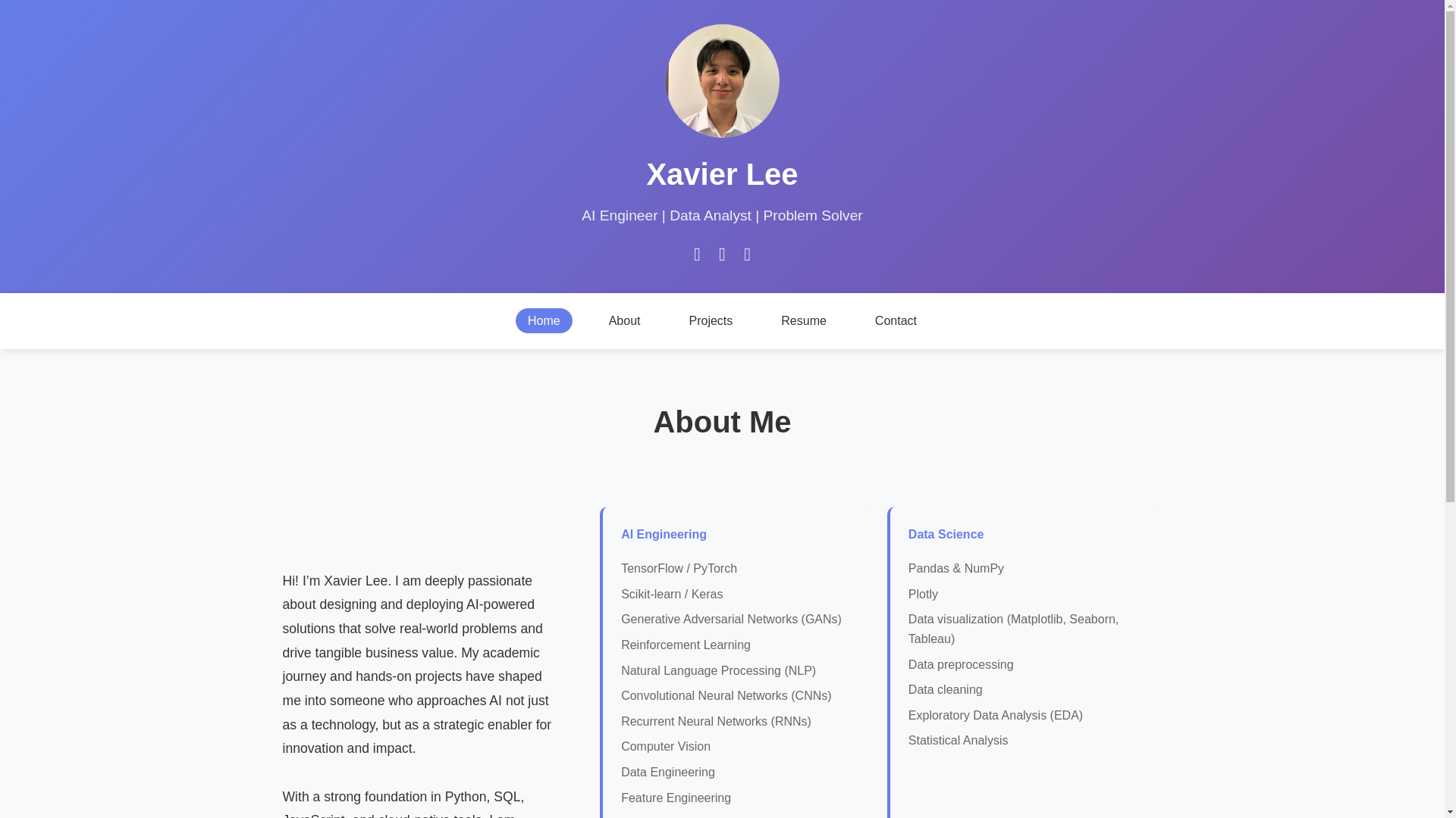 website screenshot of https://xaviers-portfolio.pages.dev/