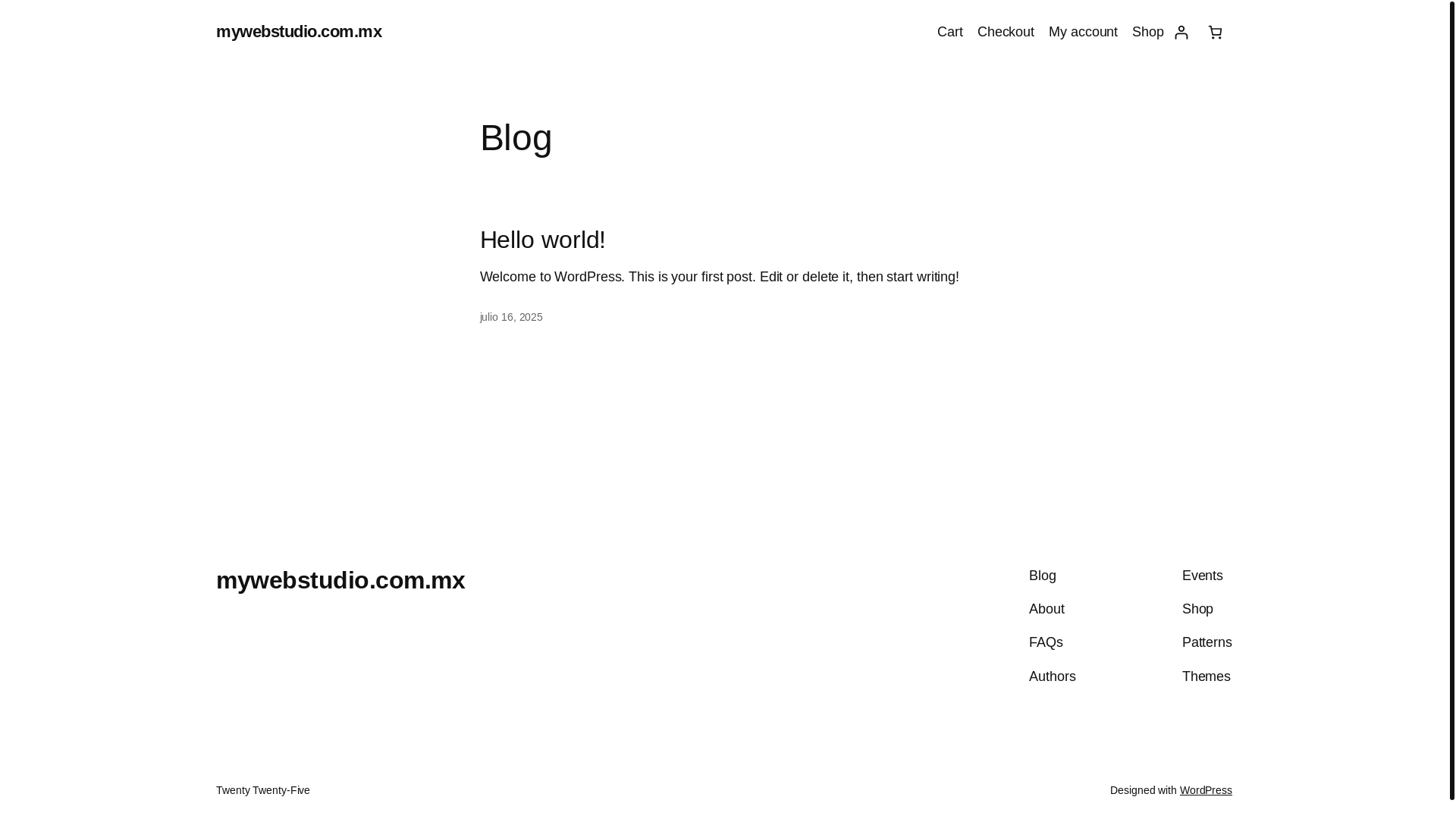 website screenshot of https://mywebstudio.com.mx/