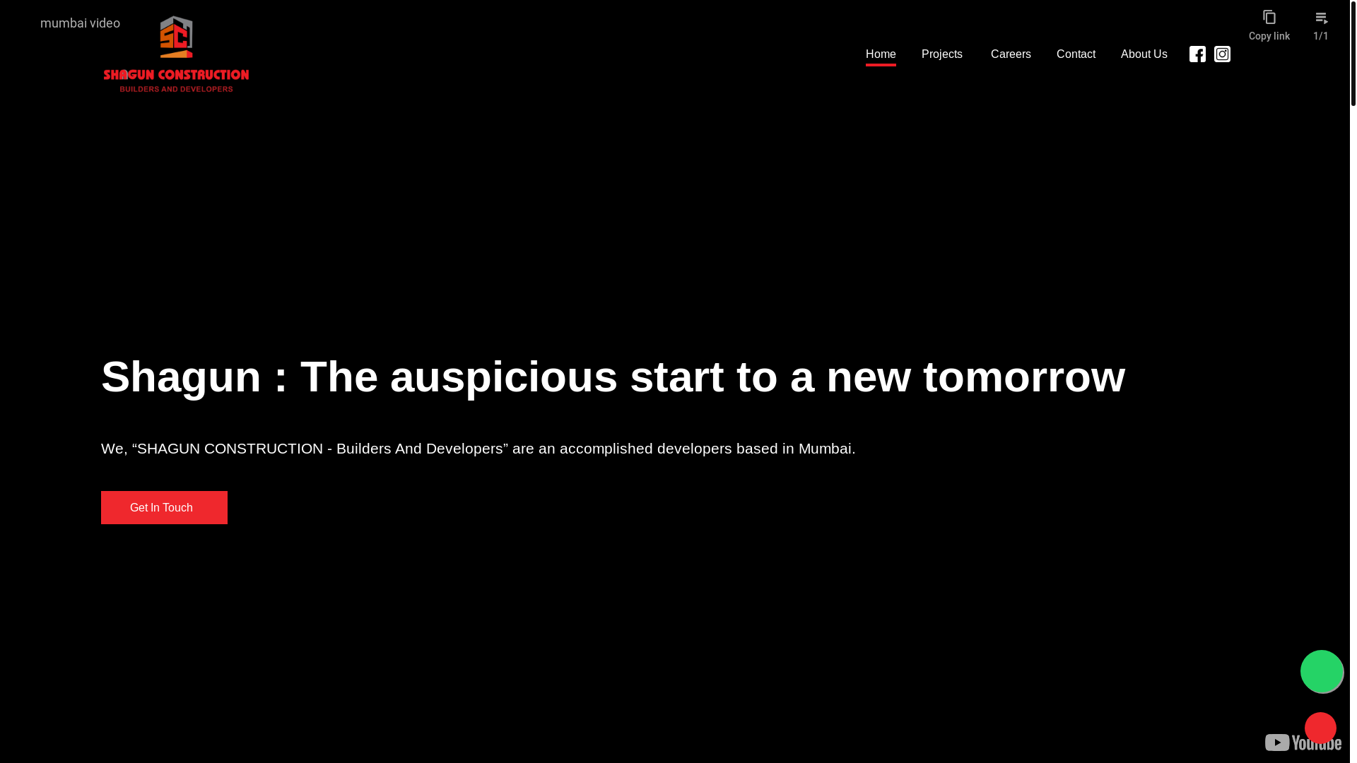 website screenshot of https://shagunconstruction.in/