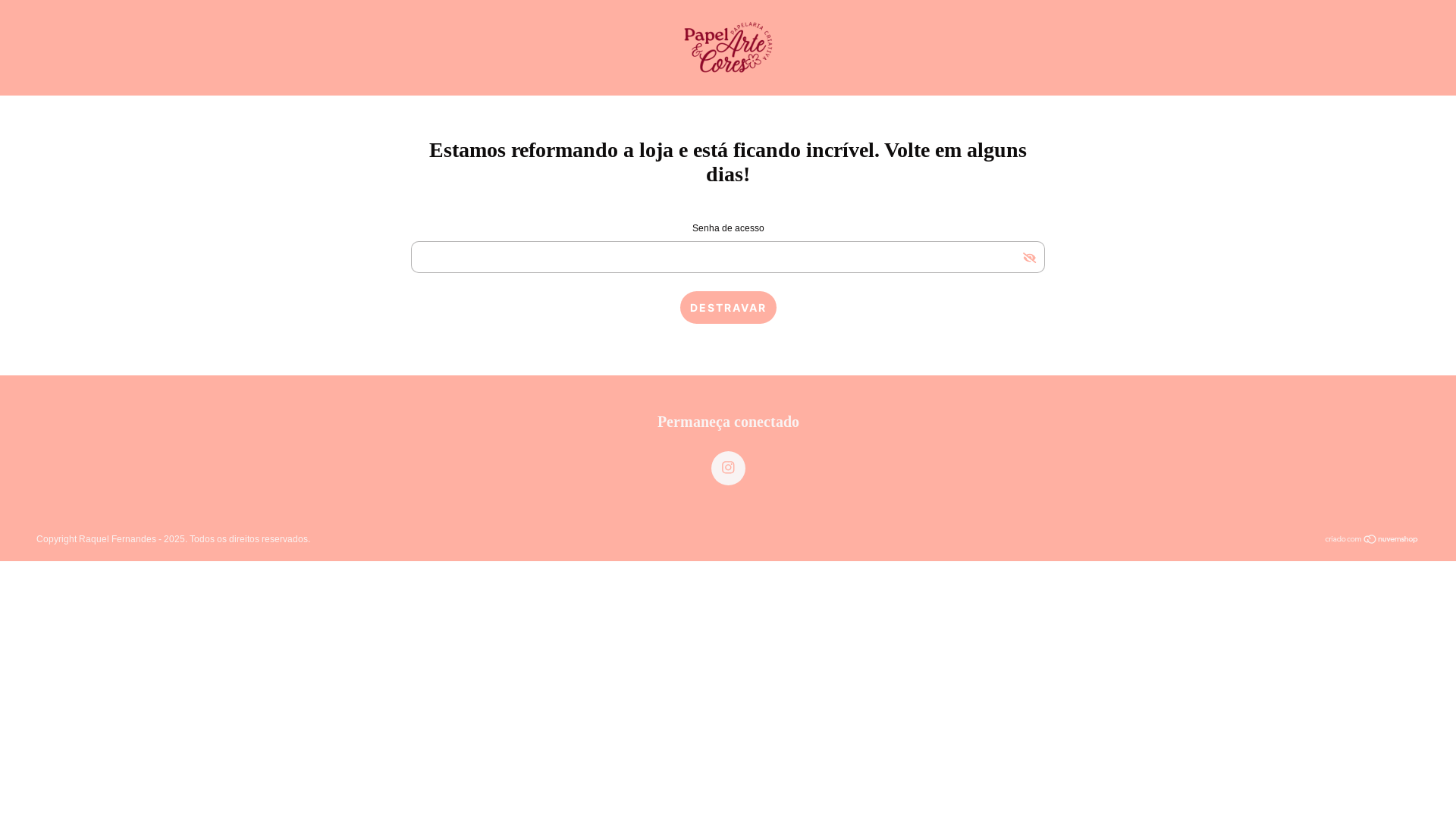 website screenshot of https://papelarteecores.com.br/
