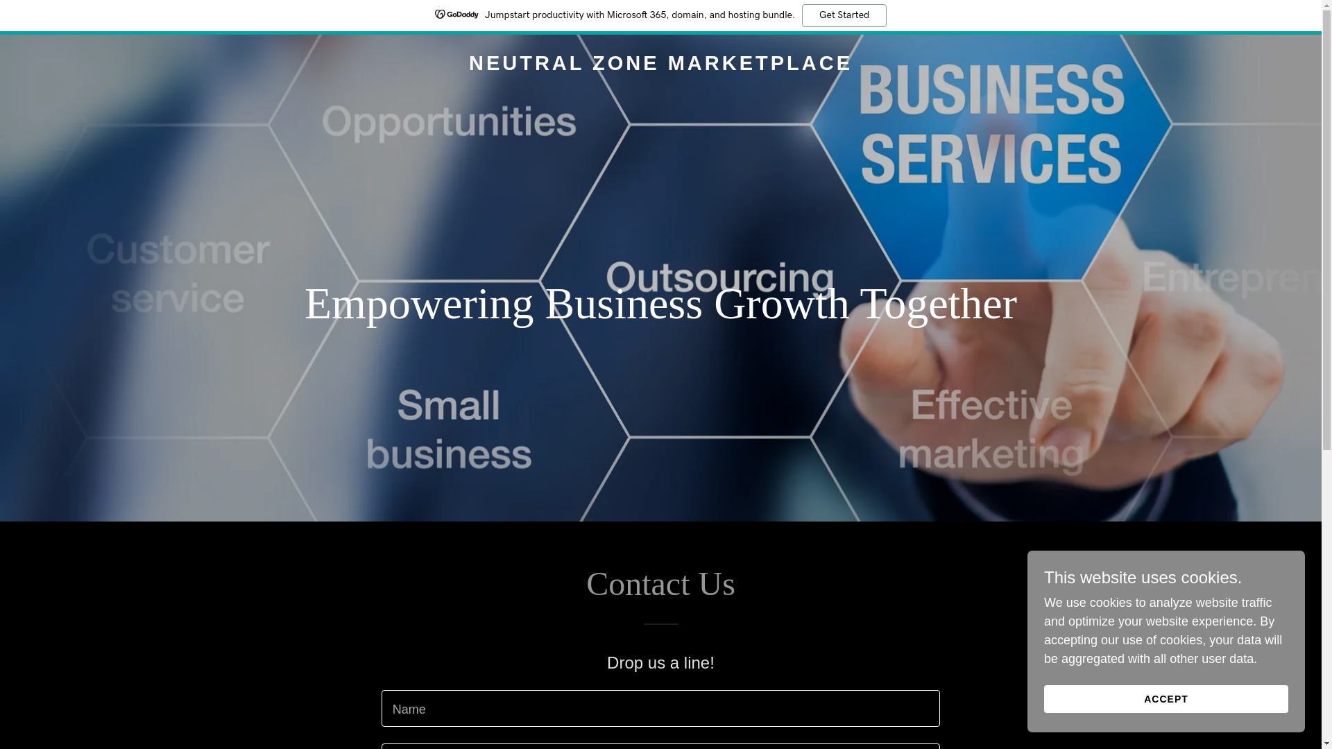 website screenshot of https://neutralzonemarketplace.shop/
