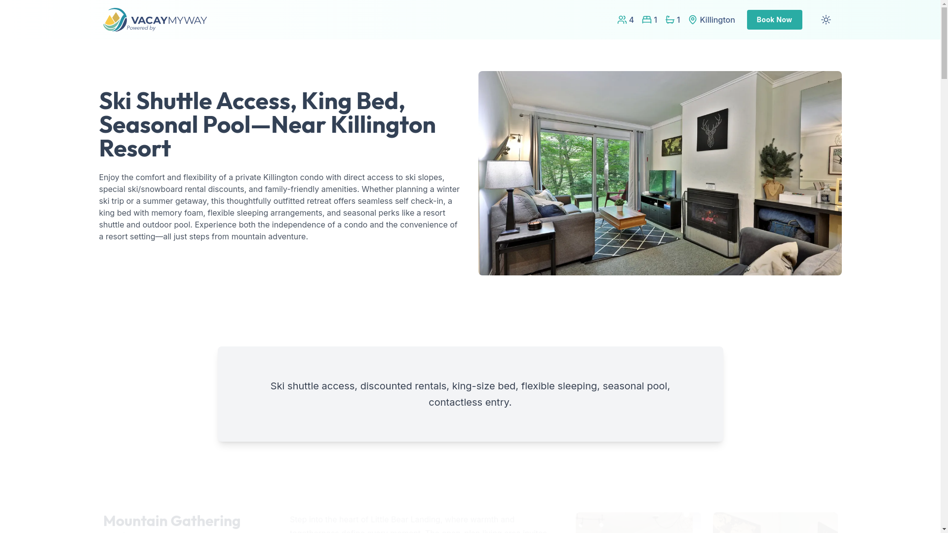 website screenshot of https://serenevtx.rentals/